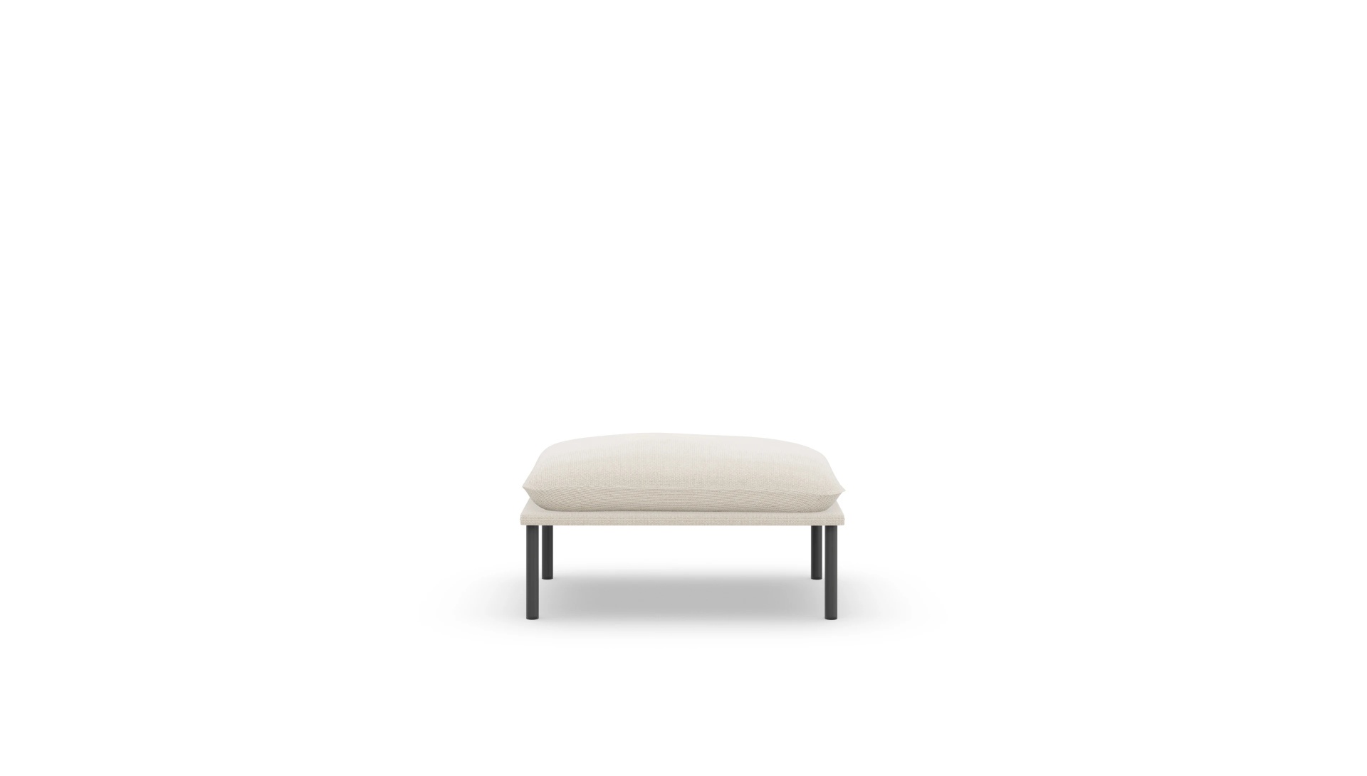 Stoffhocker Crimora Ansicht des Produktes Crimora Hocker in Stoff weiß