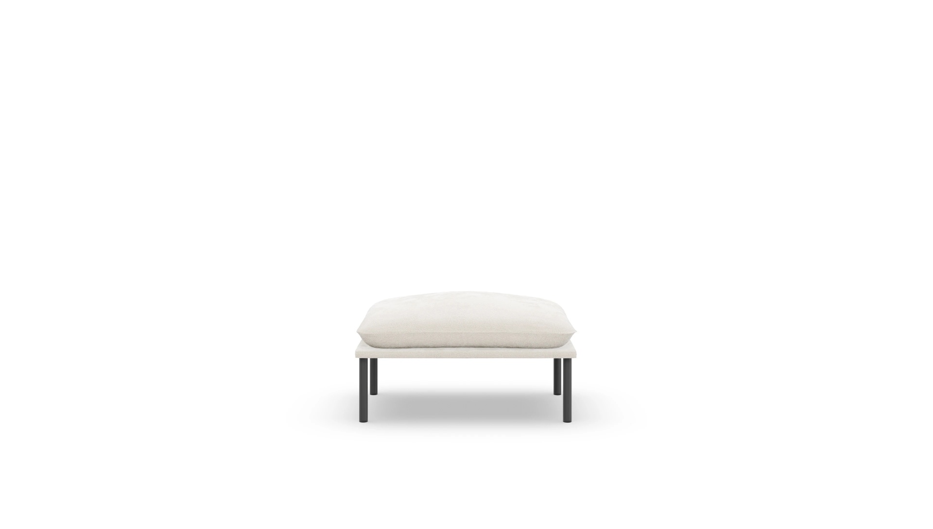 Stoffhocker Crimora Ansicht des Produktes Crimora Hocker in Stoff weiß