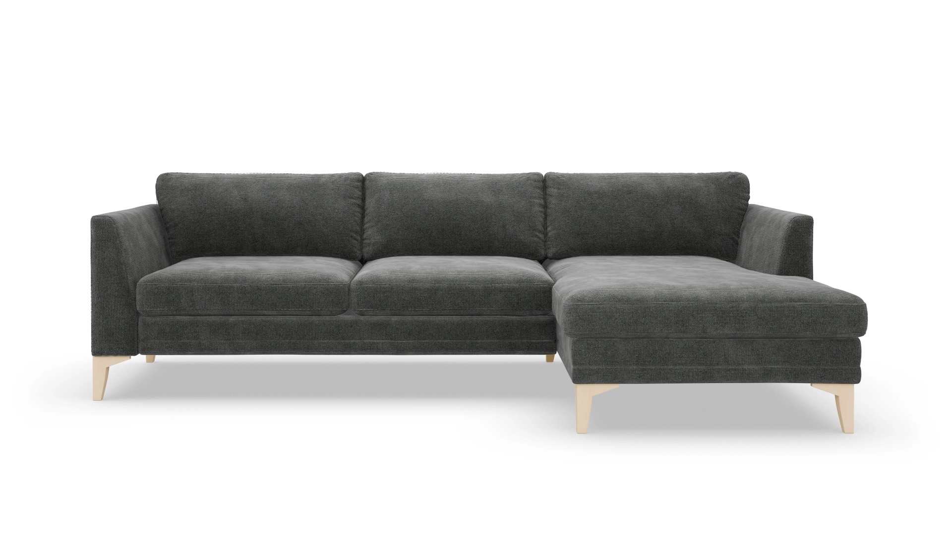 Stoffsofa Fairfield Ansicht des Produktes Fairfield Sofa mit Rec rechts in Stoff grau