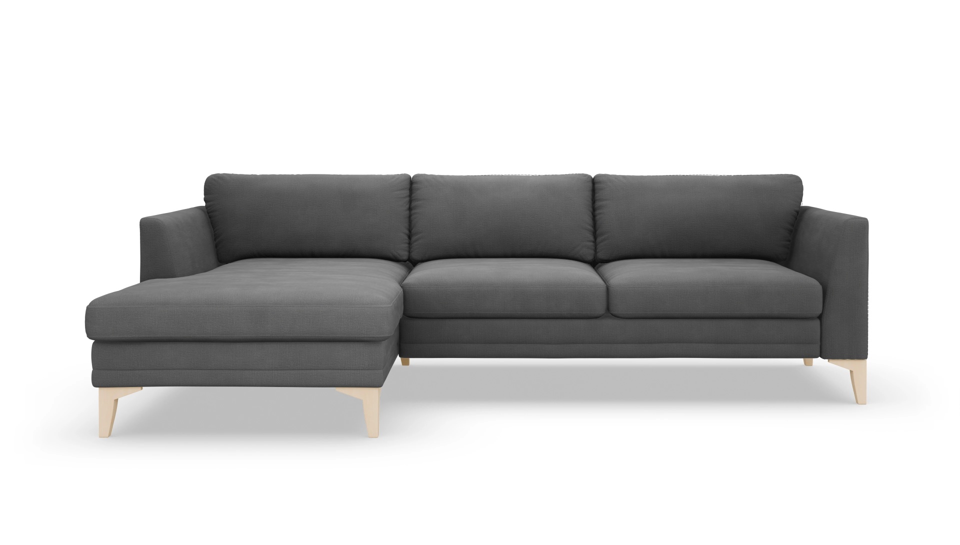 Stoffsofa Fairfield Ansicht des Produktes Fairfield Sofa mit Rec links in Samt grau