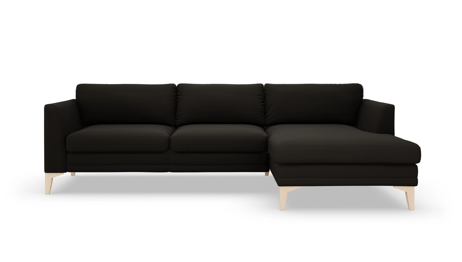 Ledersofa Fairfield Ansicht des Produktes Fairfield Sofa mit Rec rechts in Leder braun