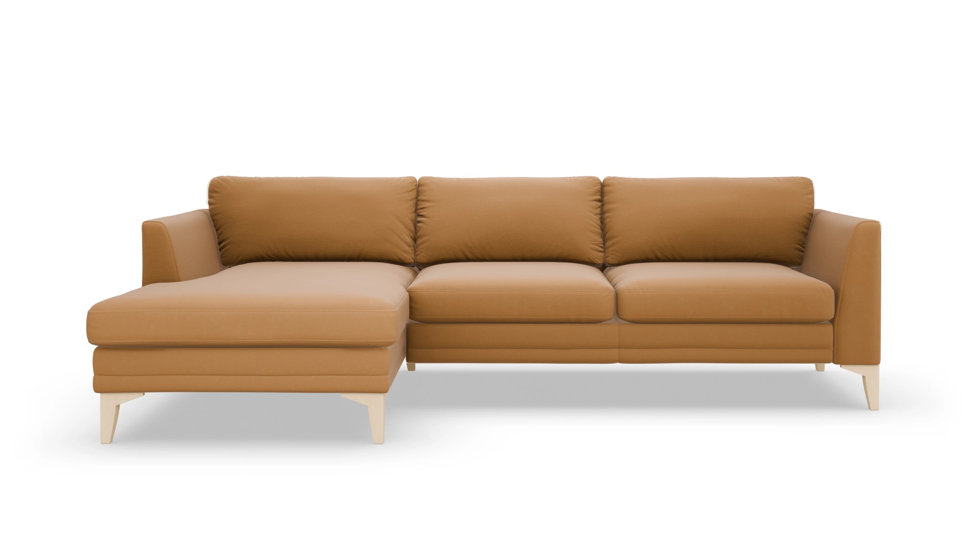 Ledersofa Fairfield Ansicht des Produktes Fairfield Sofa mit Rec links in Leder braun