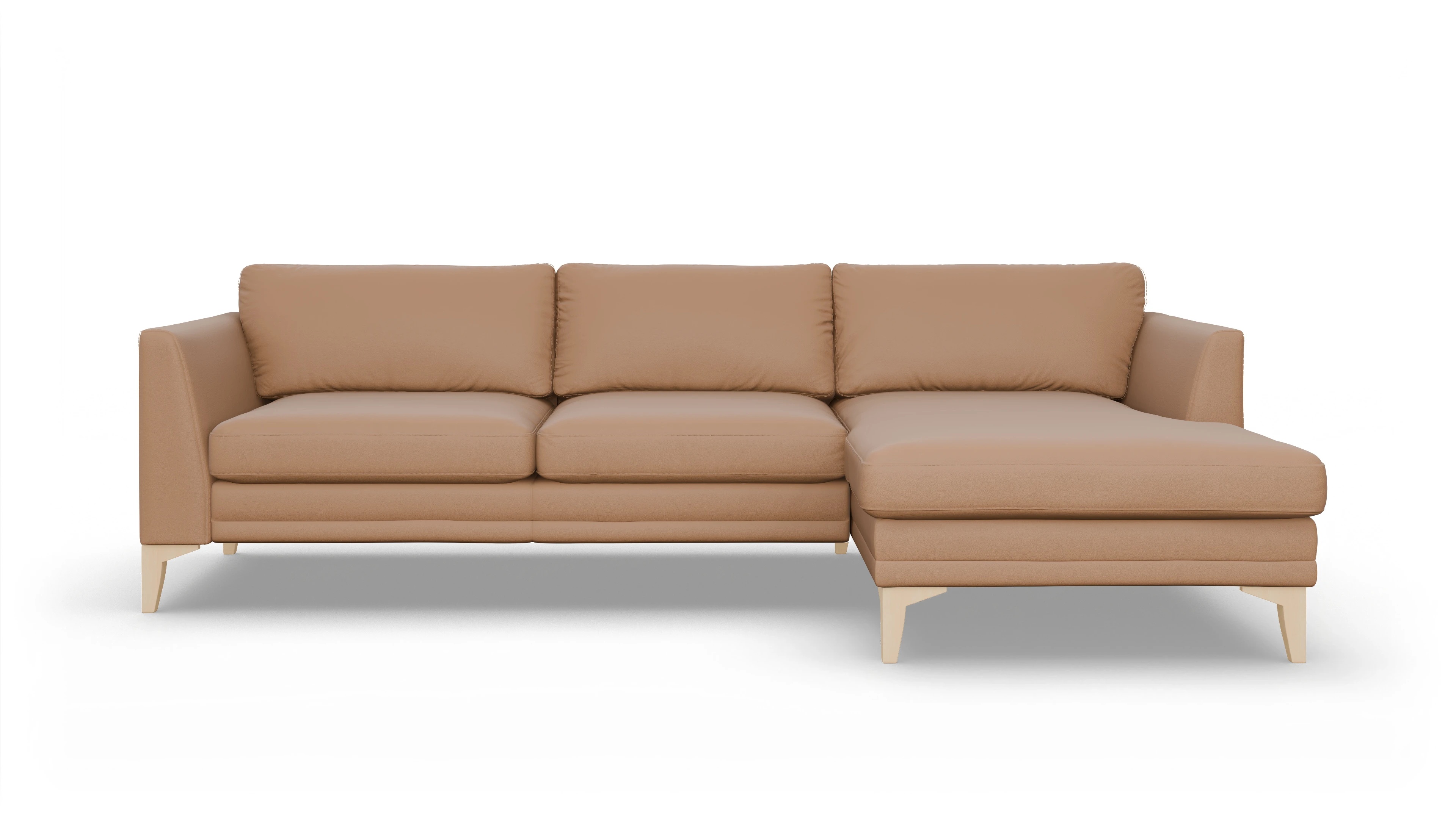 Ledersofa Fairfield Ansicht des Produktes Fairfield Sofa mit Rec rechts in Leder braun
