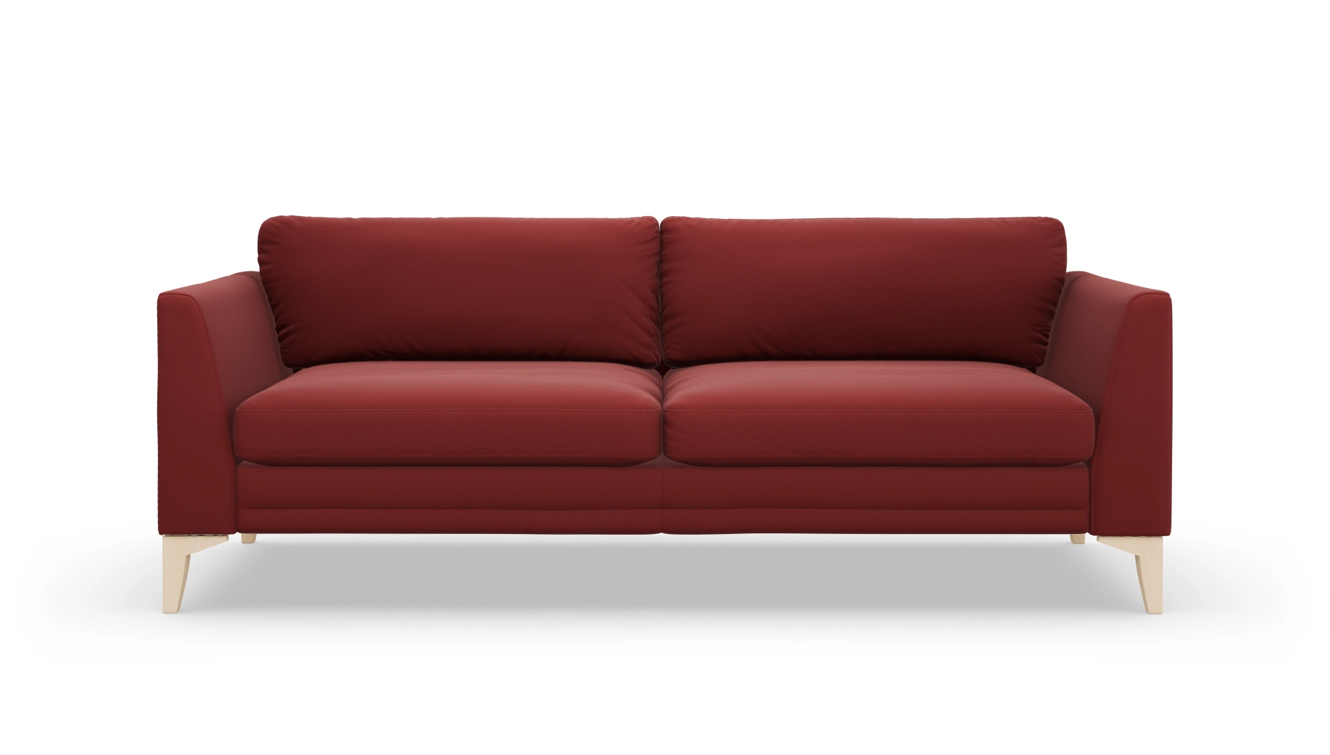 Ledersofa Fairfield Ansicht des Produktes Fairfield 3-Sitzer in Leder rot