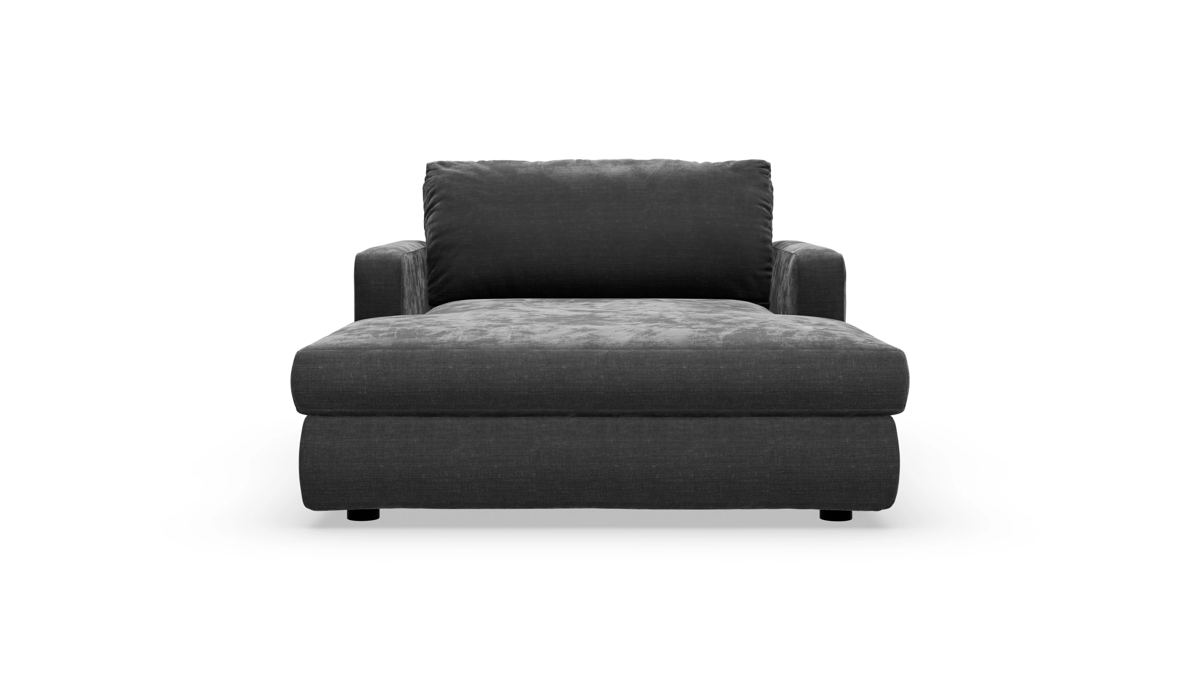 Longchair Amelia Ansicht des Produktes Amelia Sessel in Stoff grau