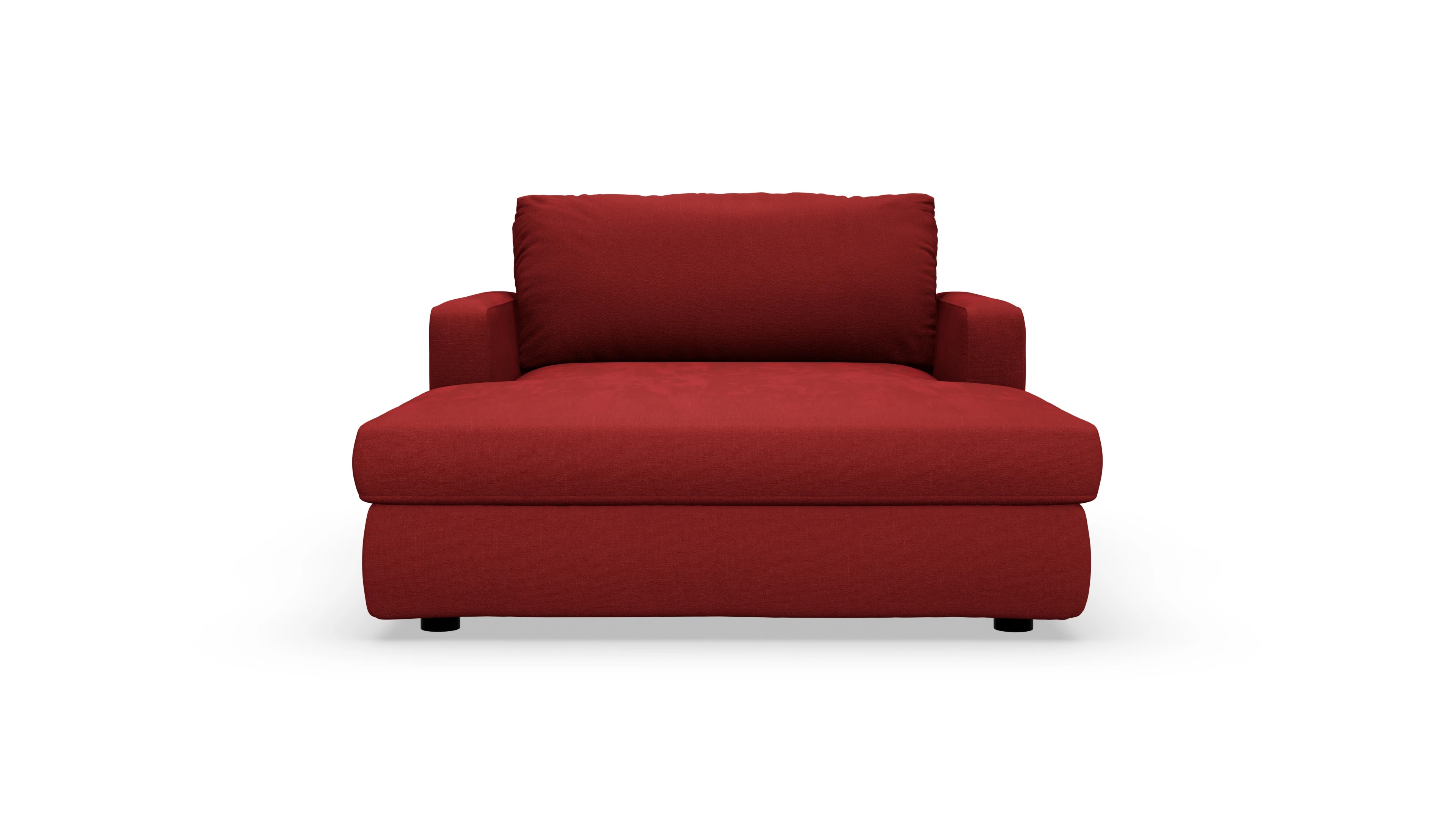 Longchair Amelia Ansicht des Produktes Amelia Sessel in Stoff rot