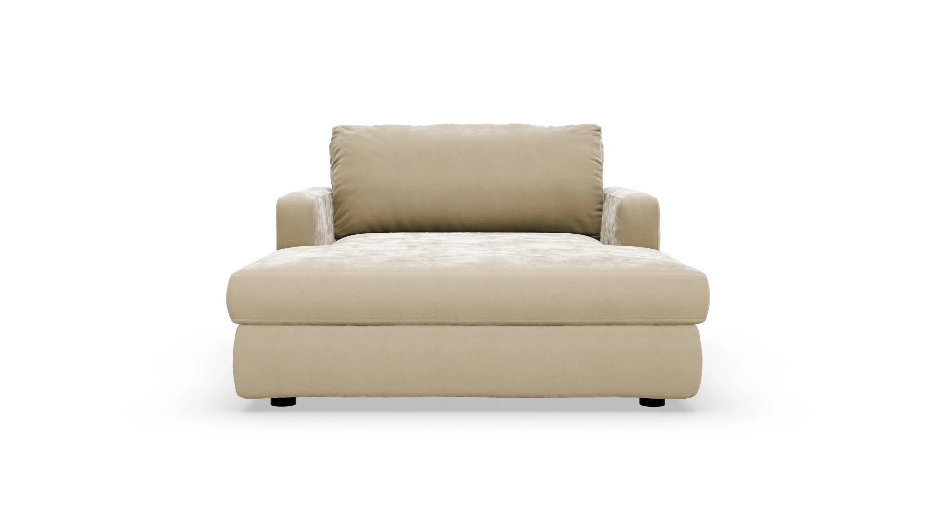 Longchair Amelia Ansicht des Produktes Amelia Sessel in Samt weiß