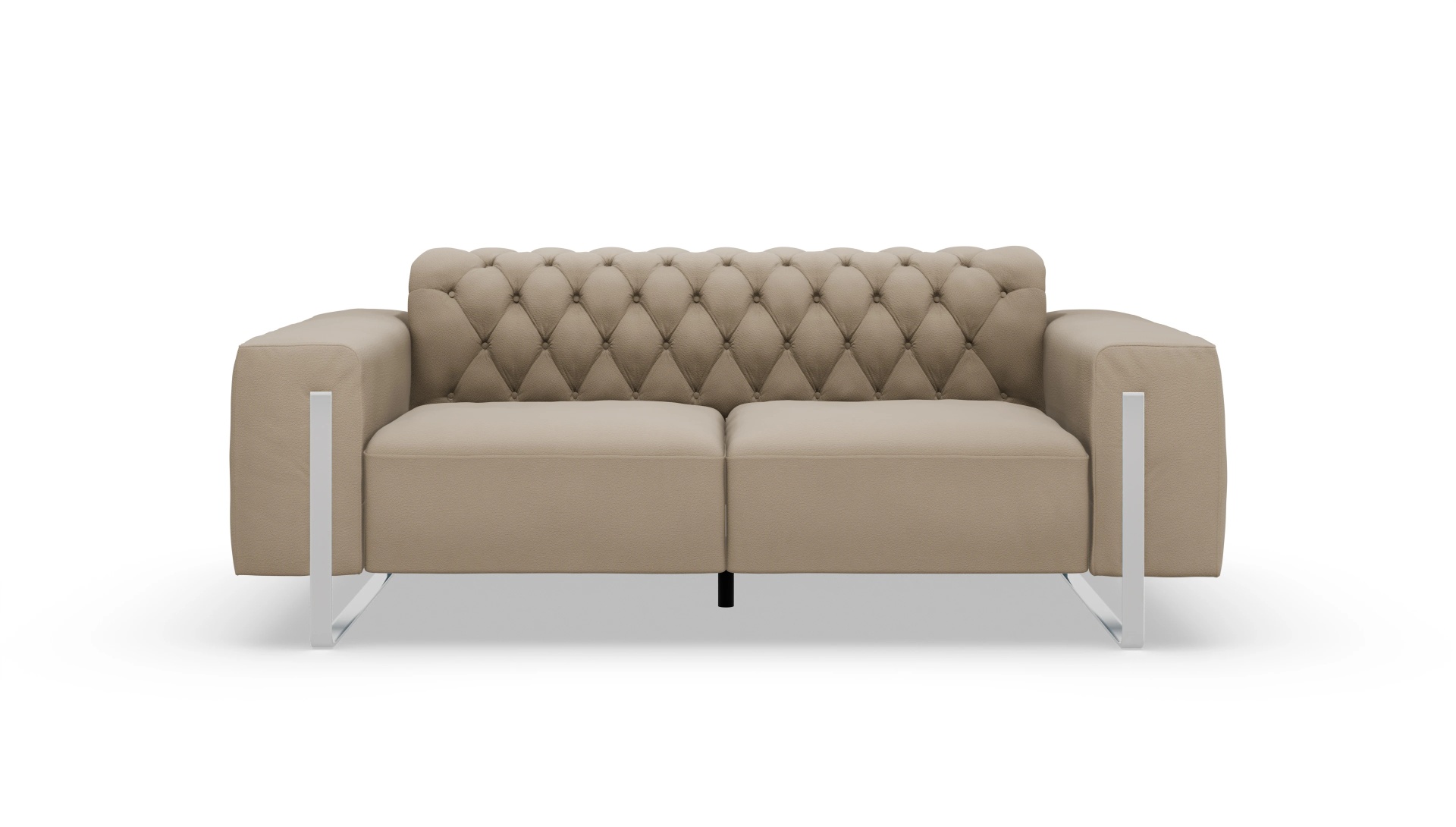Designer-Sofa Nox Ansicht des Produktes Nox 2-Sitzer in Leder beige
