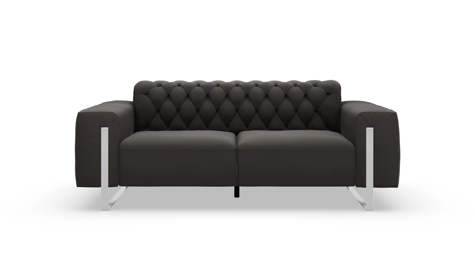 Designer-Sofa Nox Ansicht des Produktes Nox 2-Sitzer in Leder grau