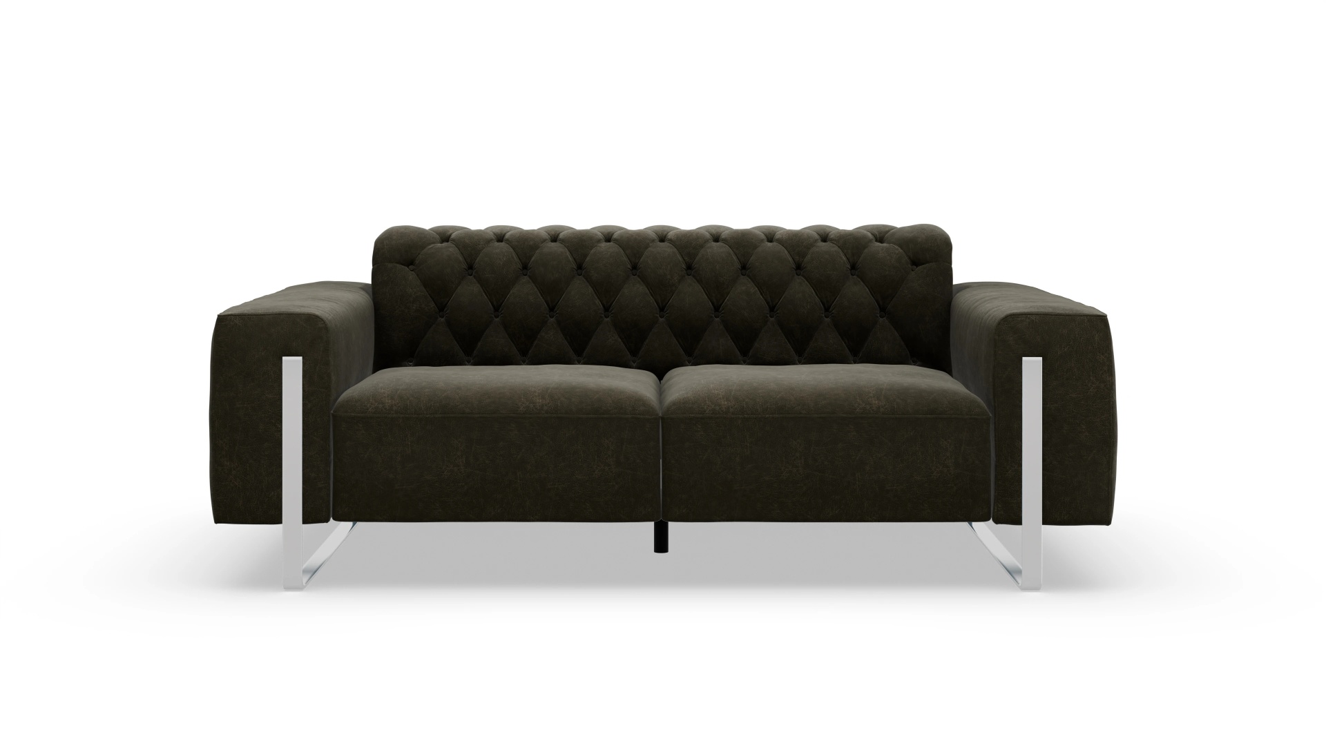 Designer-Sofa Nox Ansicht des Produktes Nox 2-Sitzer in Leder grün