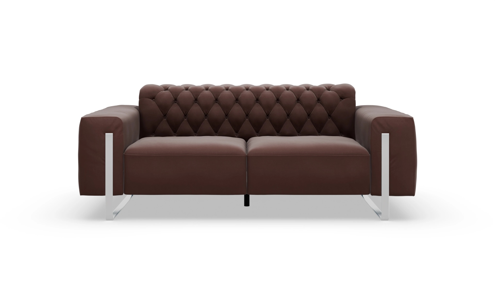 Designer-Sofa Nox Ansicht des Produktes Nox 2-Sitzer in Leder braun