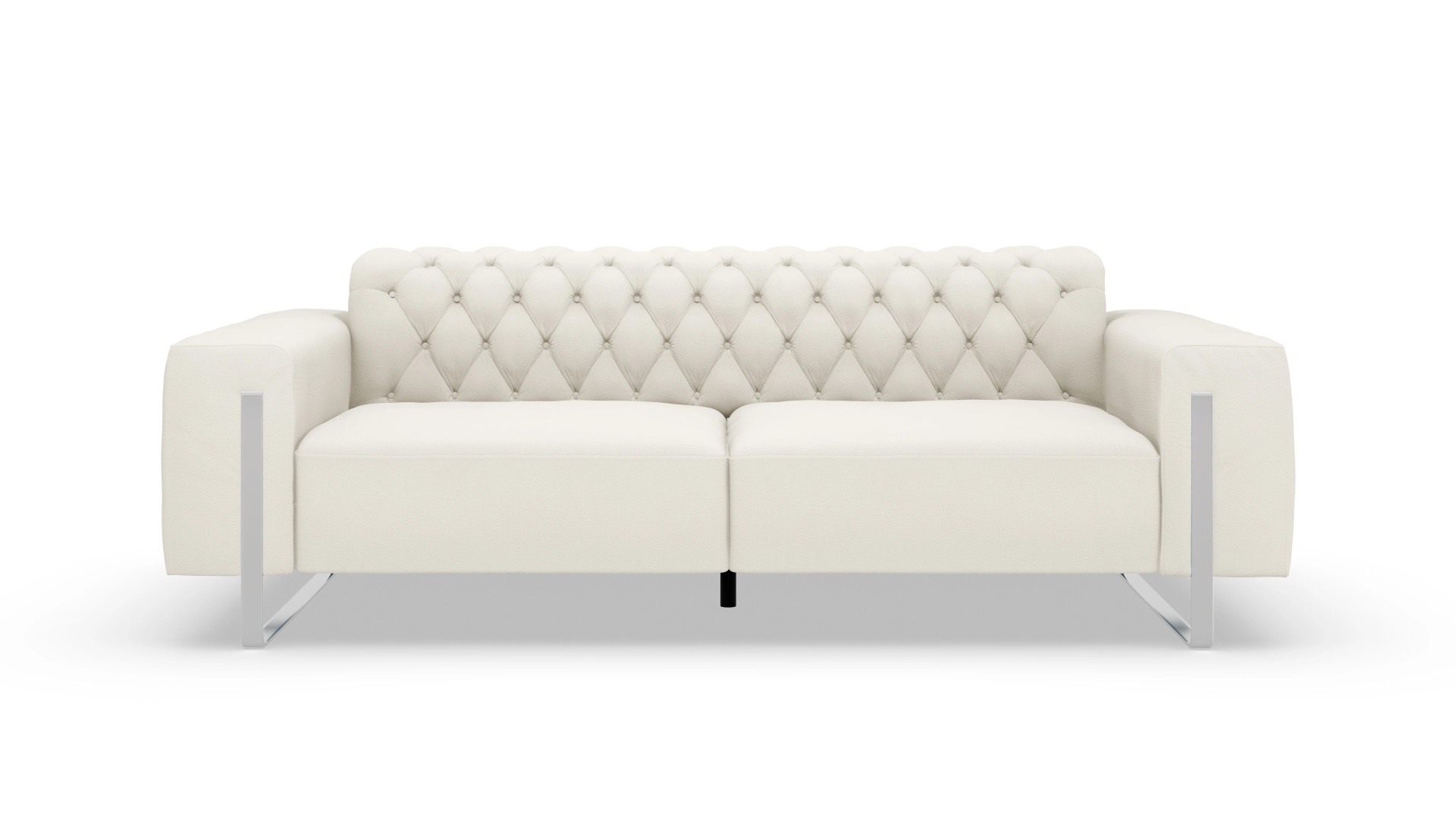 Designer-Sofa Nox Ansicht des Produktes Nox 3-Sitzer in Leder weiß