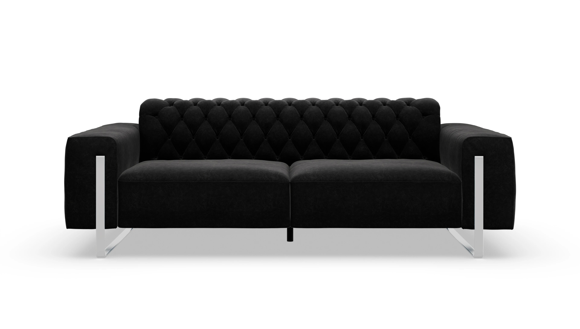 Designer-Sofa Nox Ansicht des Produktes Nox 3-Sitzer in Leder schwarz