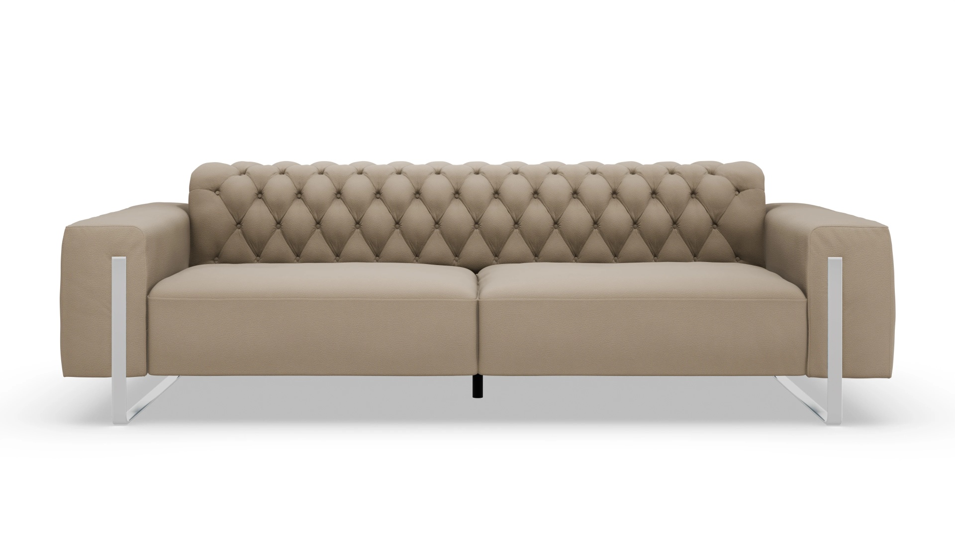 Designer-Sofa Nox Ansicht des Produktes Nox 4-Sitzer in Leder beige