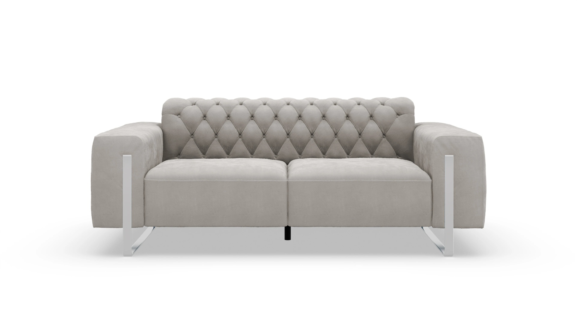 Designer-Sofa Nox in Samt Ansicht des Produktes Nox 2-Sitzer in Samt grau