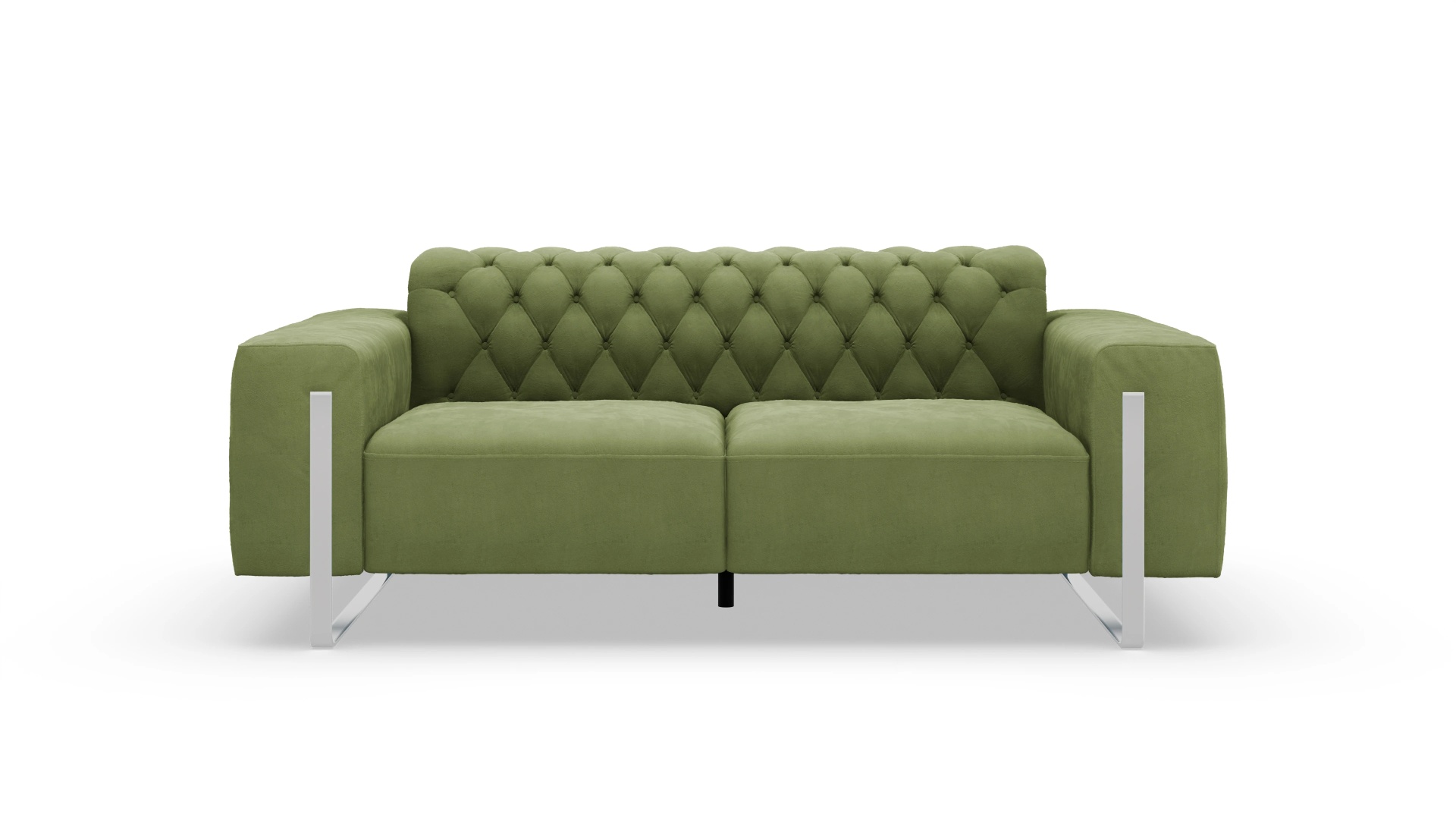 Designer-Sofa Nox in Samt Ansicht des Produktes Nox 2-Sitzer in Samt grün