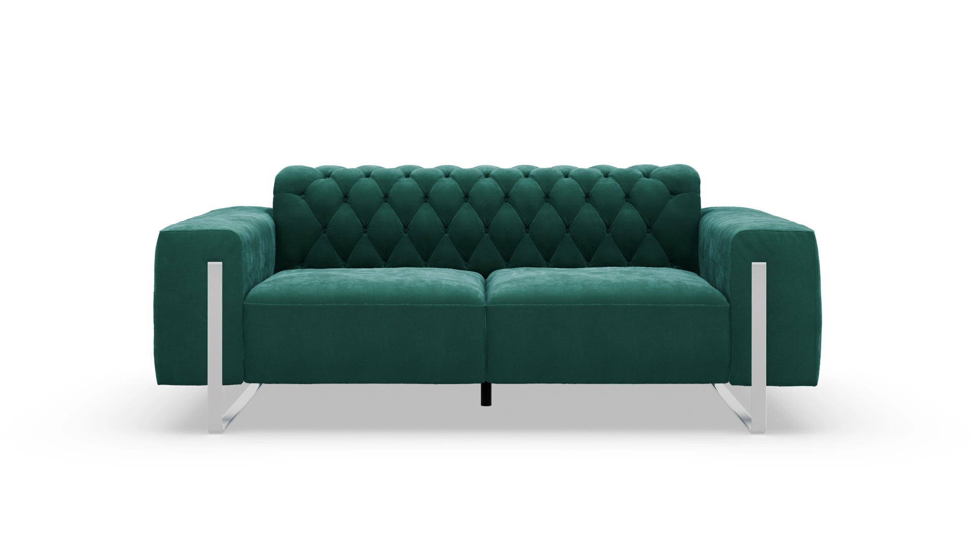 Designer-Sofa Nox in Samt Ansicht des Produktes Nox 2-Sitzer in Samt grün