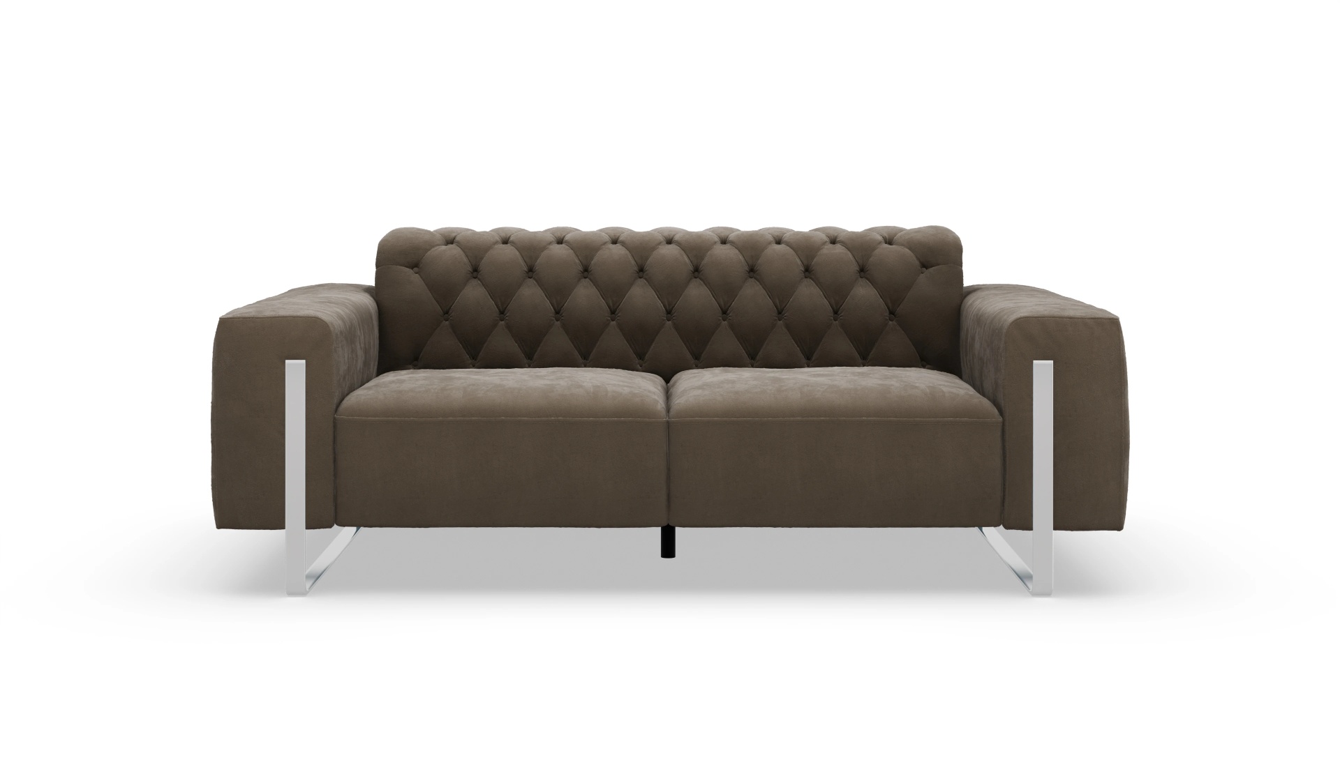 Designer-Sofa Nox in Samt Ansicht des Produktes Nox 2-Sitzer in Samt braun