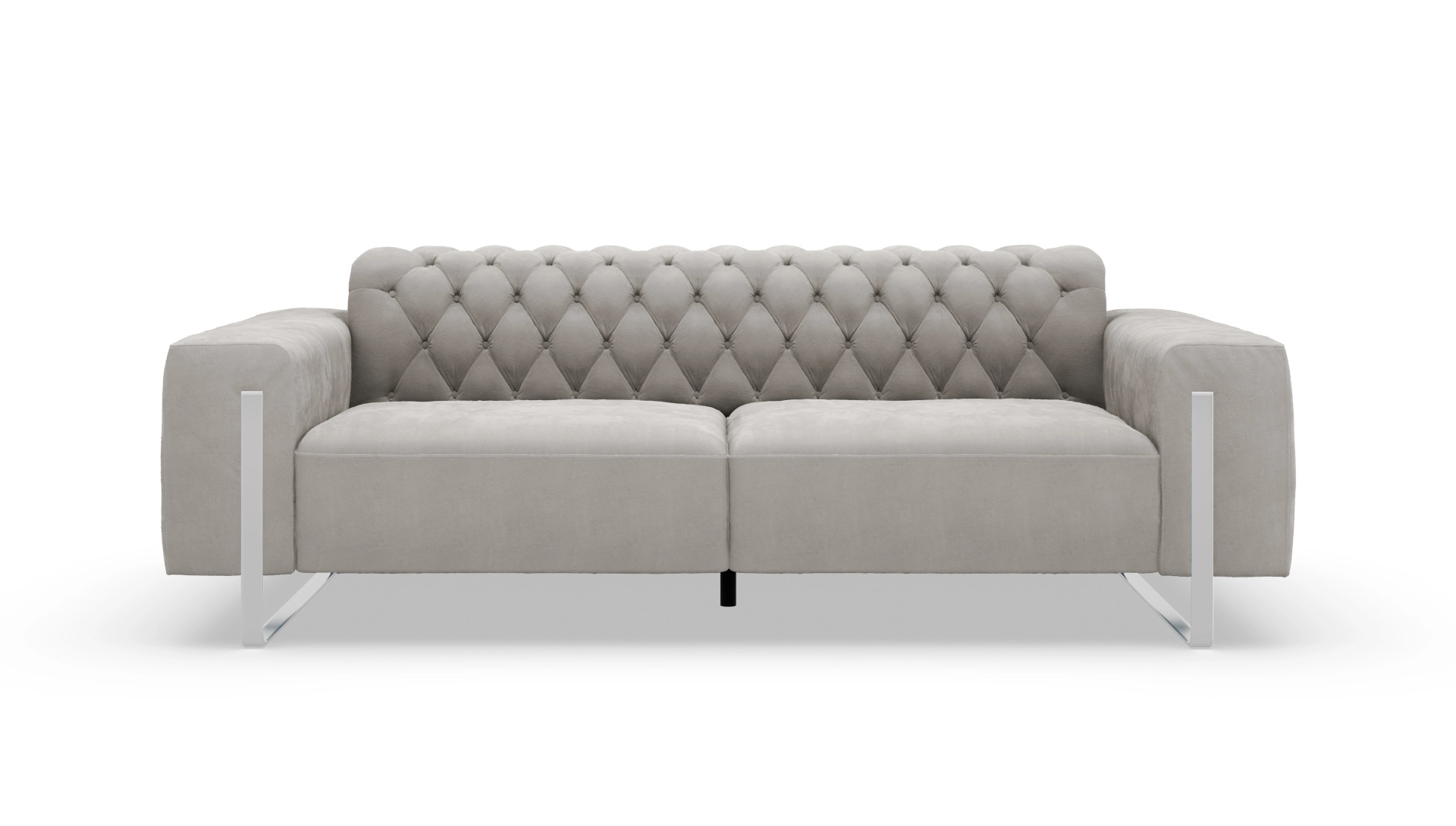 Designer-Sofa Nox in Samt Ansicht des Produktes Nox 3-Sitzer in Samt grau