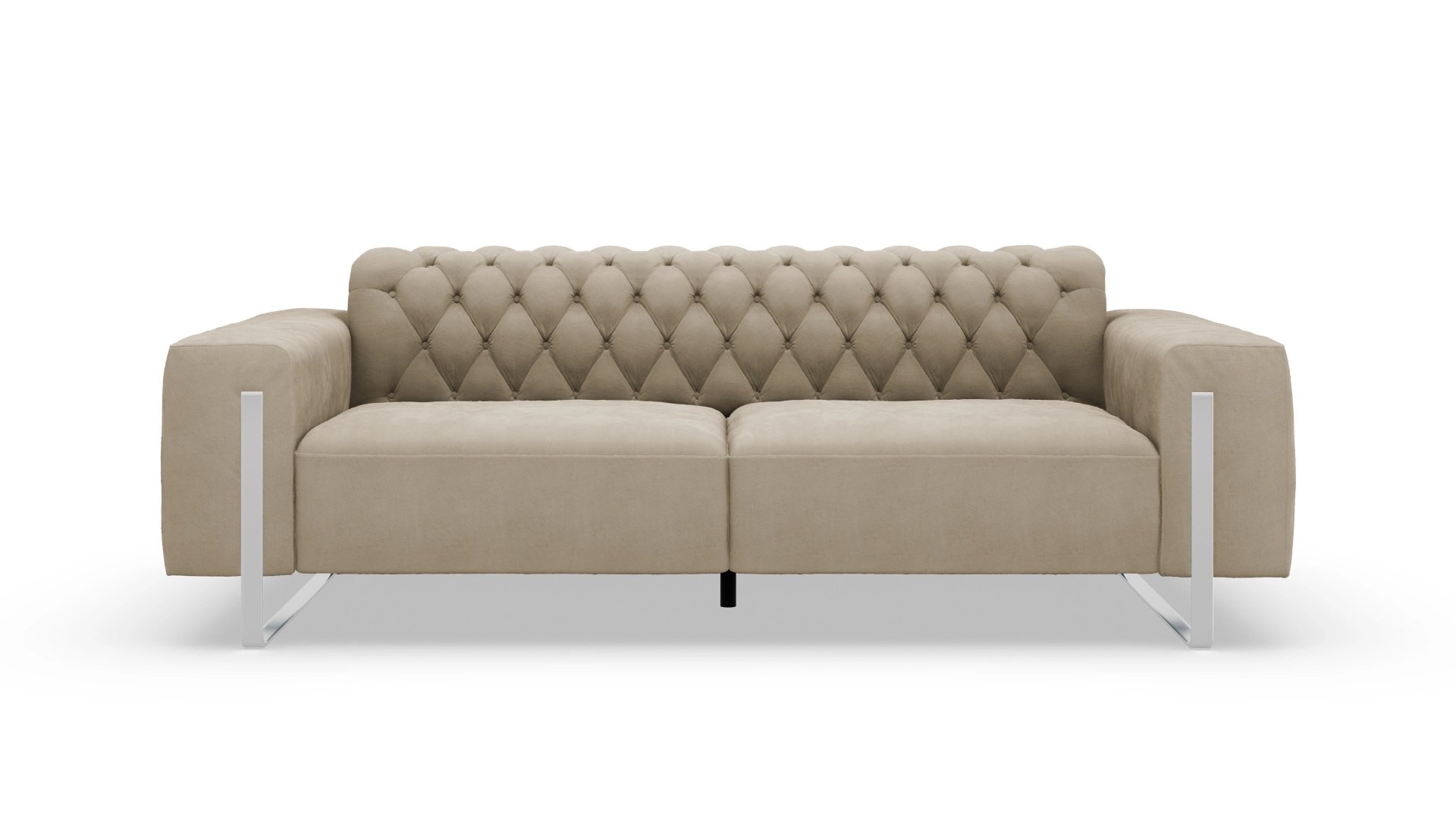 Designer-Sofa Nox in Samt Ansicht des Produktes Nox 3-Sitzer in Samt beige
