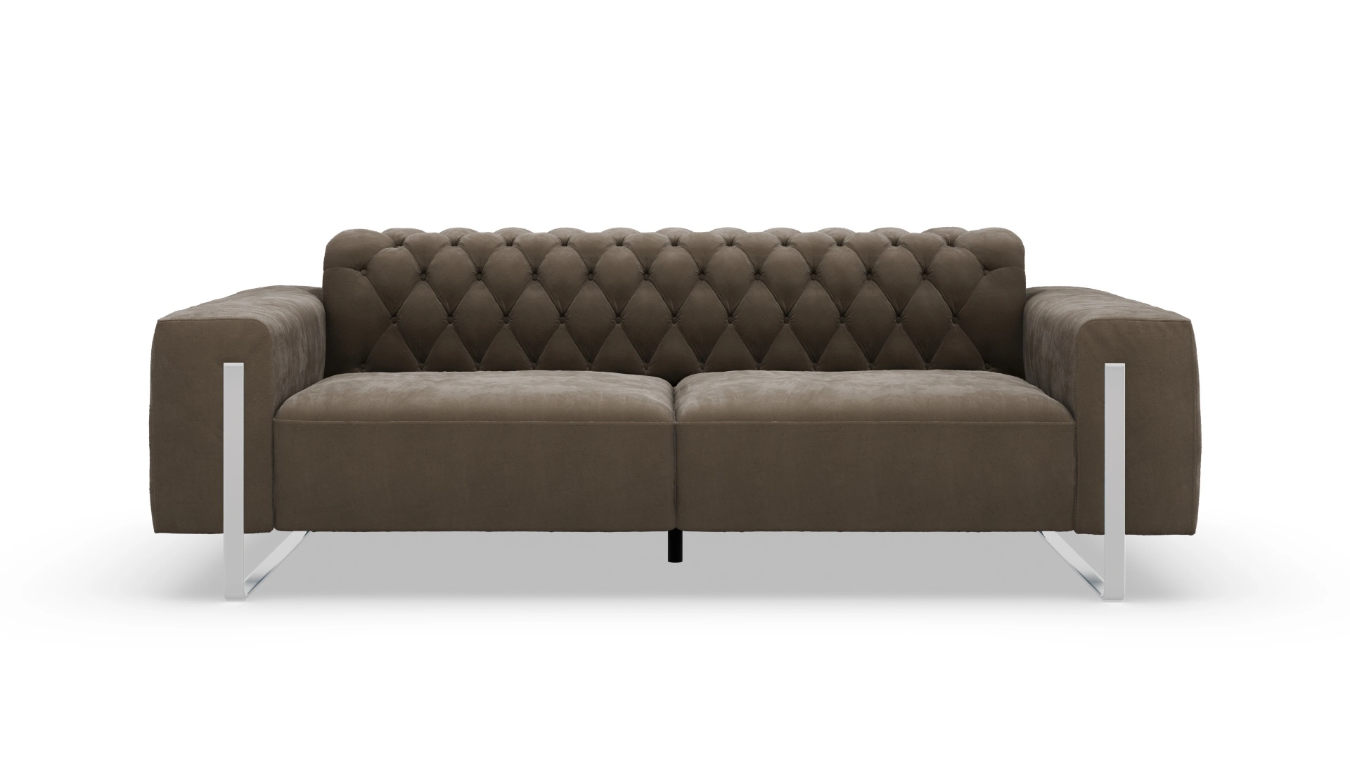 Designer-Sofa Nox in Samt Ansicht des Produktes Nox 3-Sitzer in Samt braun