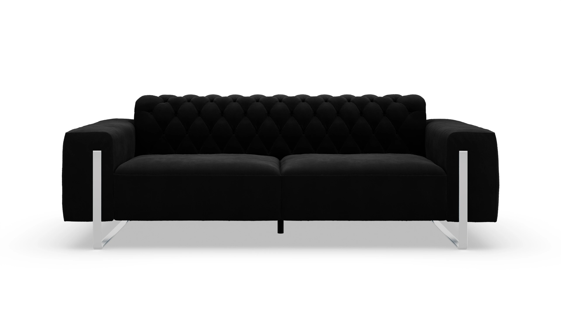 Designer-Sofa Nox in Samt Ansicht des Produktes Nox 3-Sitzer in Samt schwarz