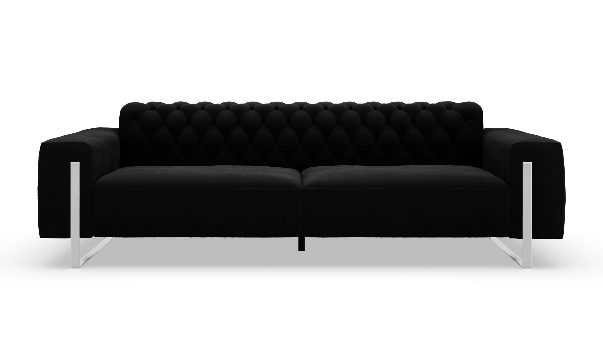 Designer-Sofa Nox in Samt Ansicht des Produktes Nox 4-Sitzer in Samt schwarz