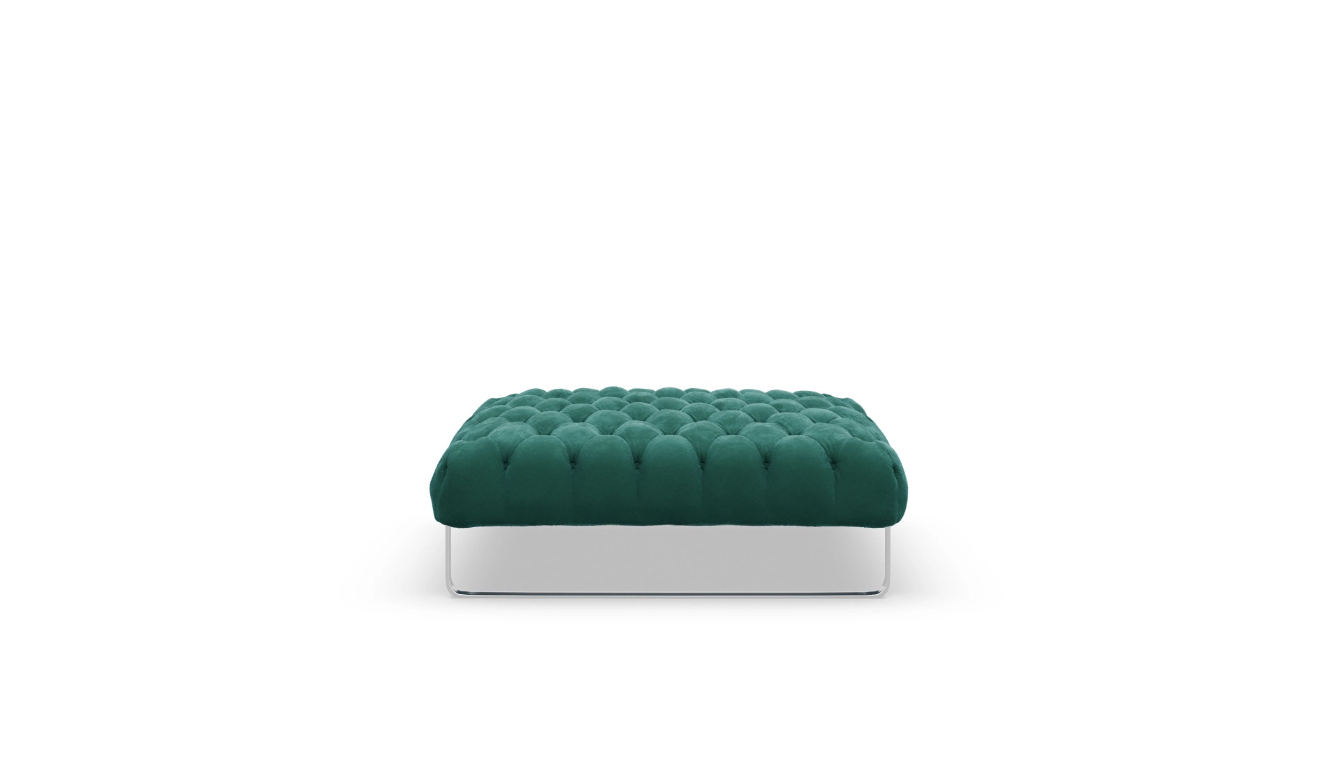 Chesterfield Hocker Nox in Samt Ansicht des Produktes Nox Hocker in Samt grün