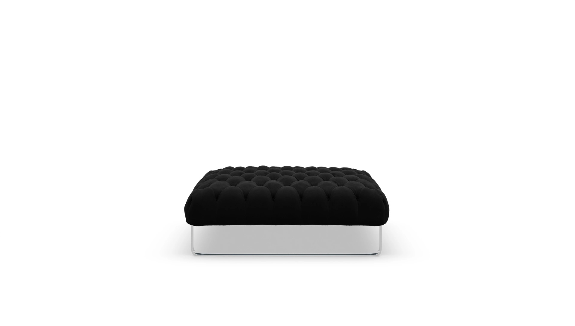 Chesterfield Hocker Nox in Samt Ansicht des Produktes Nox Hocker in Samt schwarz