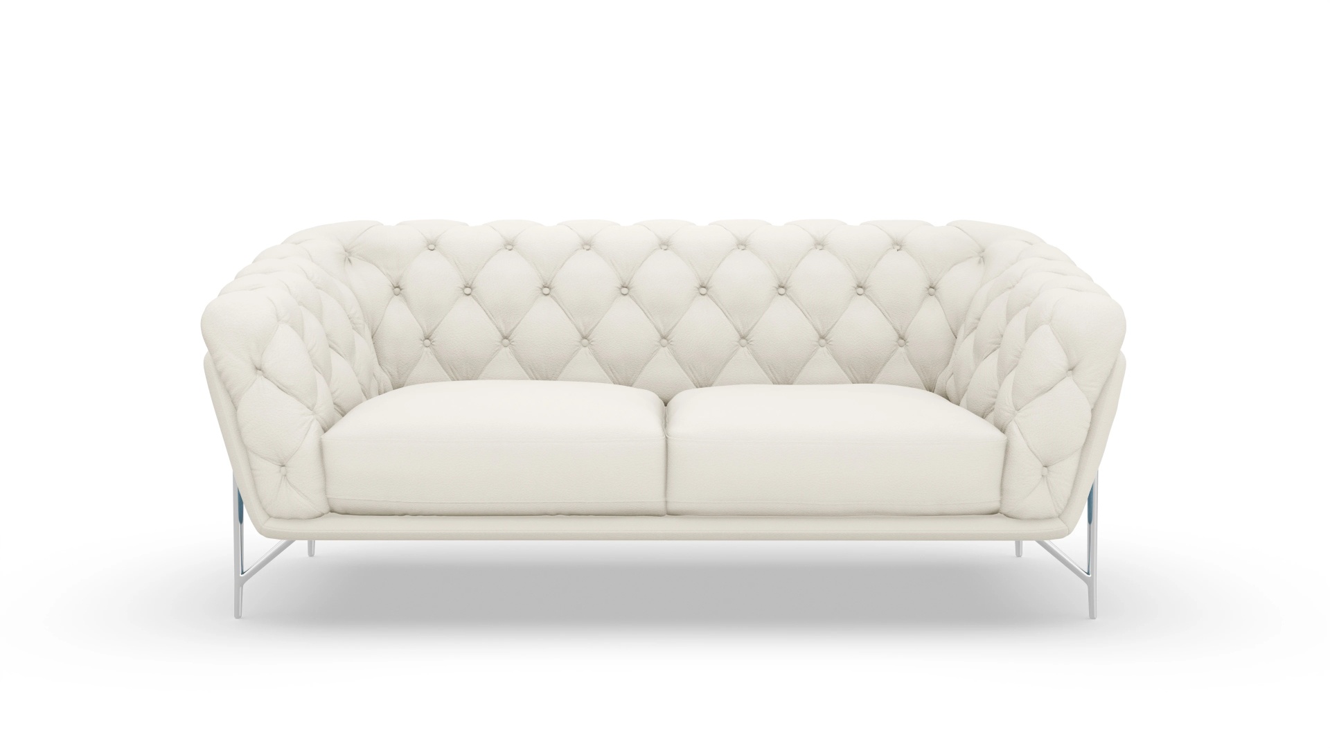 Modern Chesterfield Sofa Alba Ansicht des Produktes Alba 3-Sitzer in Leder weiß