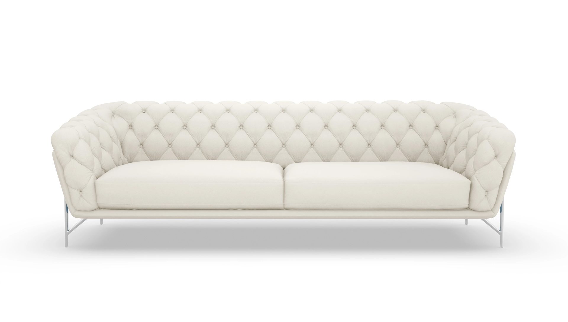 Modern Chesterfield Sofa Alba Ansicht des Produktes Alba 4,5-Sitzer in Leder weiß