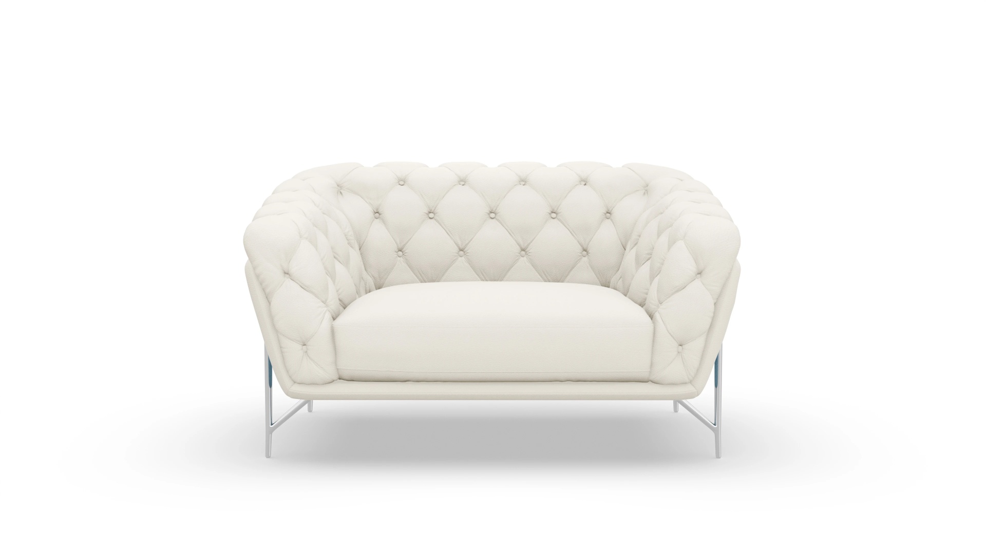 Modern Chesterfield Sessel Alba Ansicht des Produktes Alba Sessel in Leder weiß