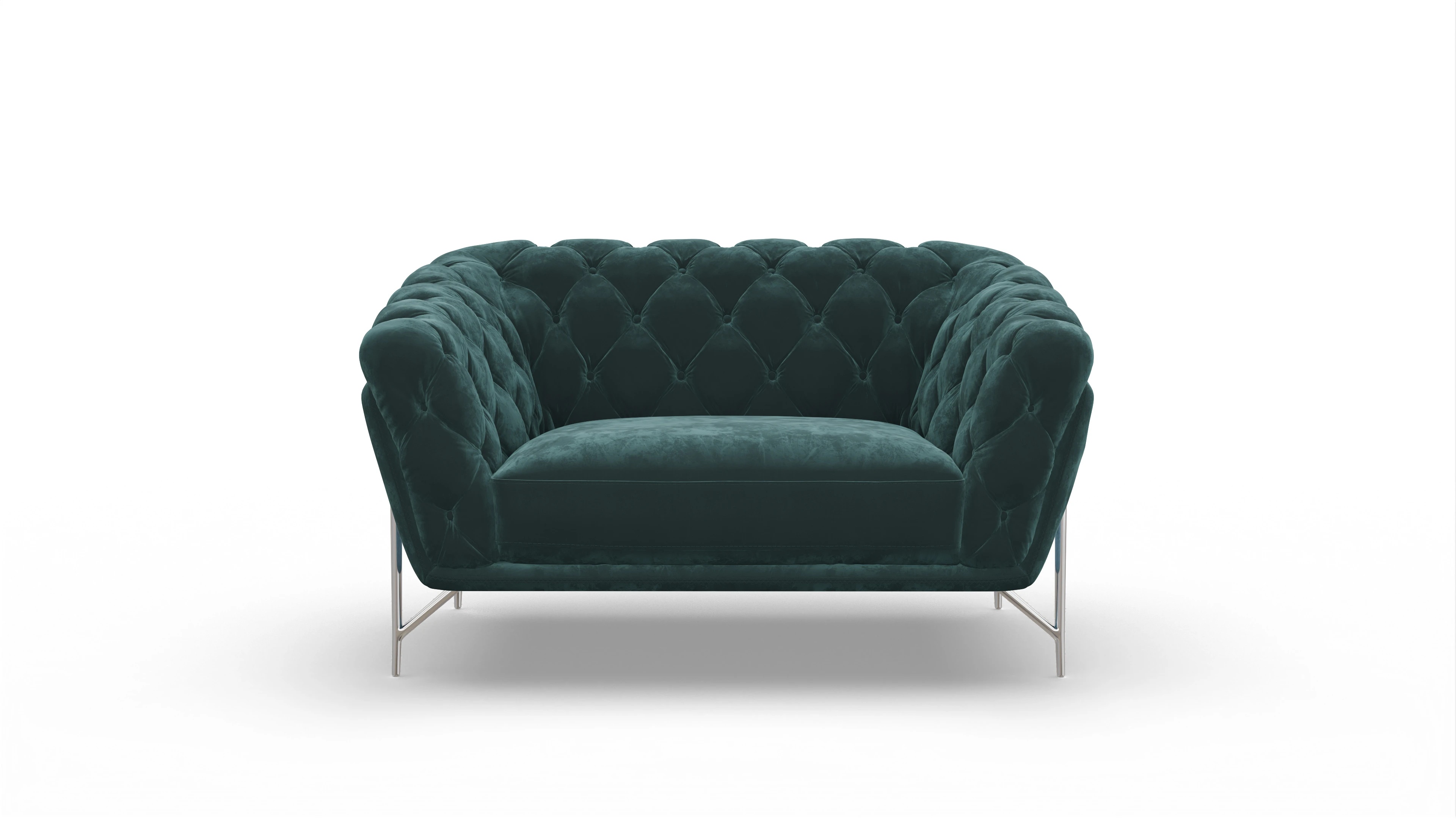 Modern Chesterfield Samtsessel Alba