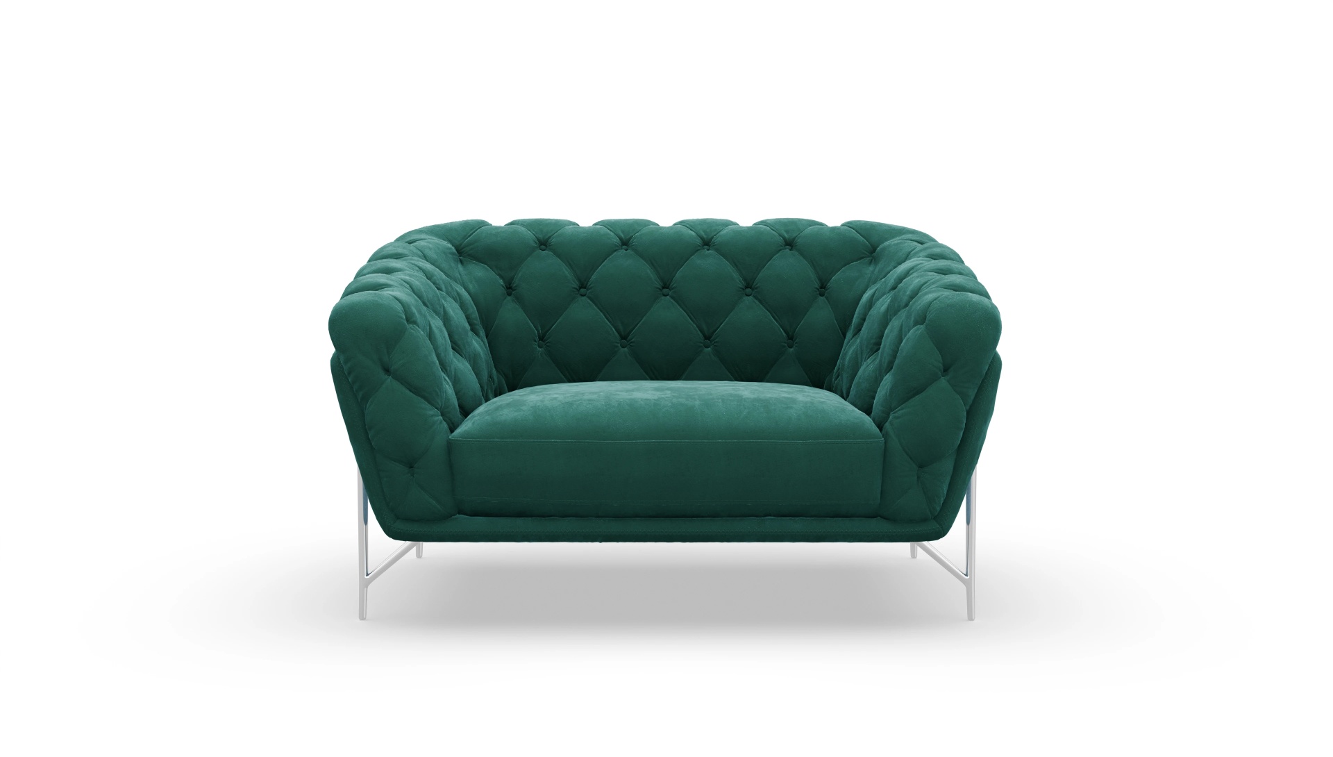 Modern Chesterfield Samtsessel Alba Ansicht des Produktes Alba Sessel in Samt grün