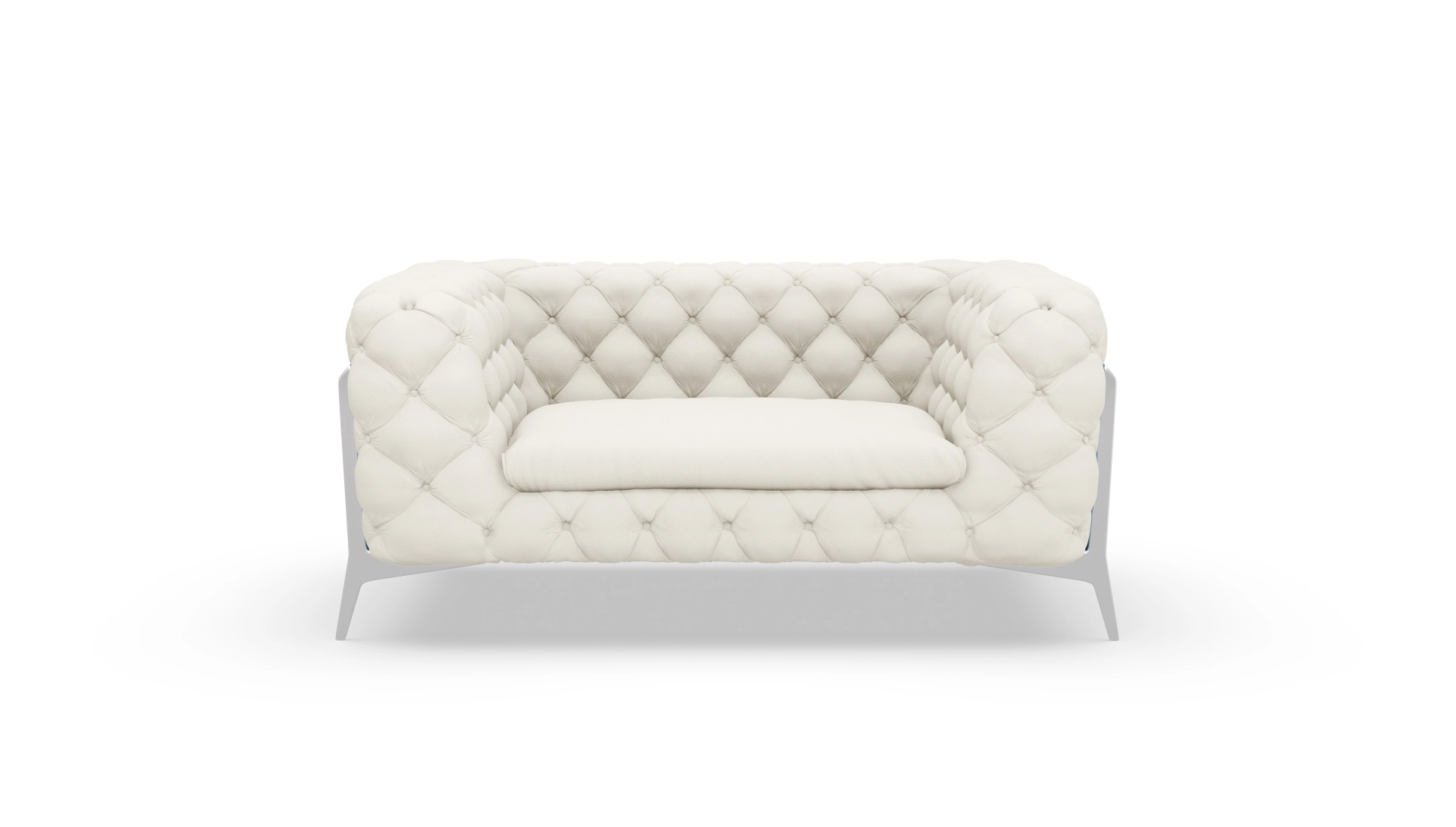 Modern Chesterfield Sessel Juno Ansicht des Produktes Juno Sessel in Leder weiß