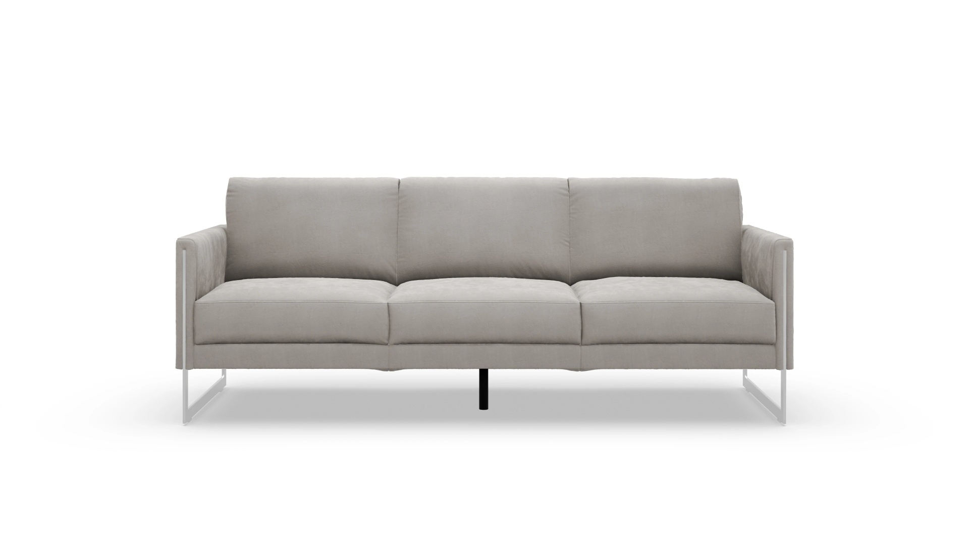 Designer-Sofa Nebbia in Samt Ansicht des Produktes Nebbia 3-Sitzer in Samt grau