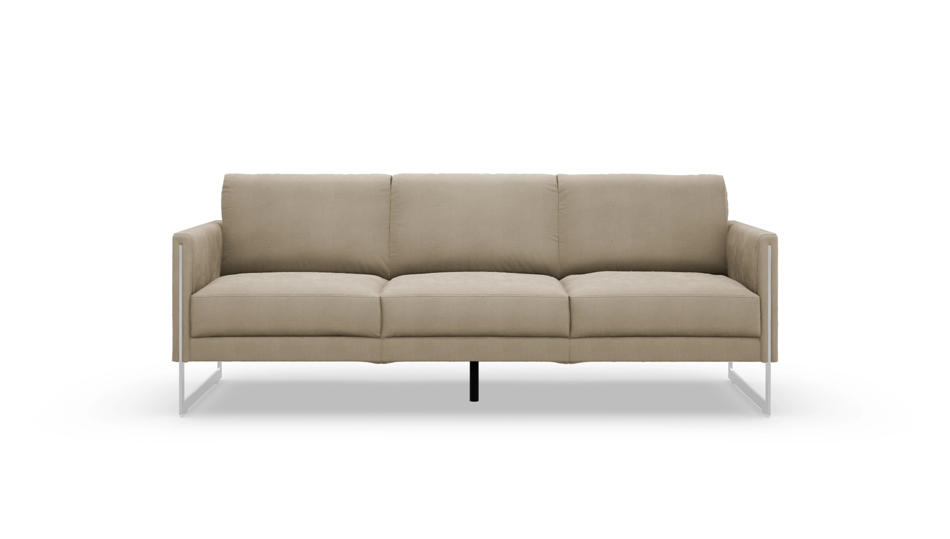 Designer-Sofa Nebbia in Samt Ansicht des Produktes Nebbia 3-Sitzer in Samt beige