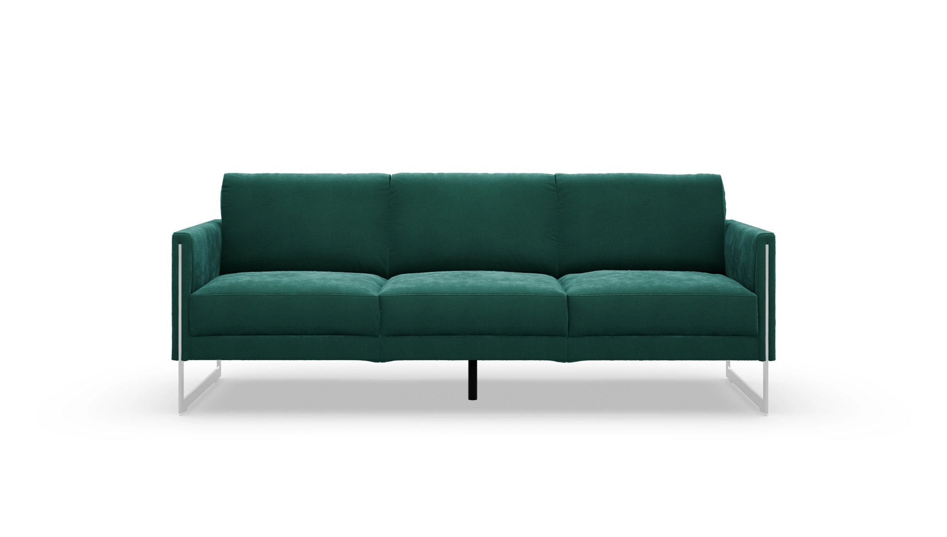 Designer-Sofa Nebbia in Samt Ansicht des Produktes Nebbia 3-Sitzer in Samt grün