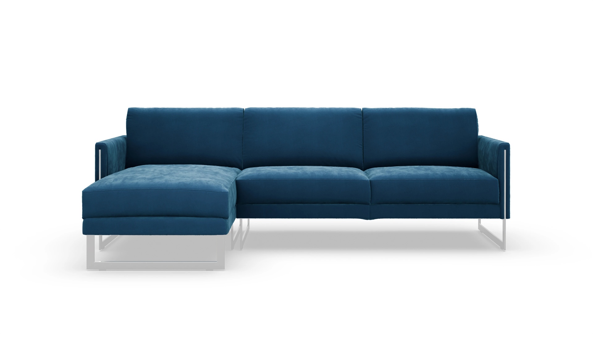 Ansicht des Produktes Nebbia Sofa mit Rec links in Samt blau