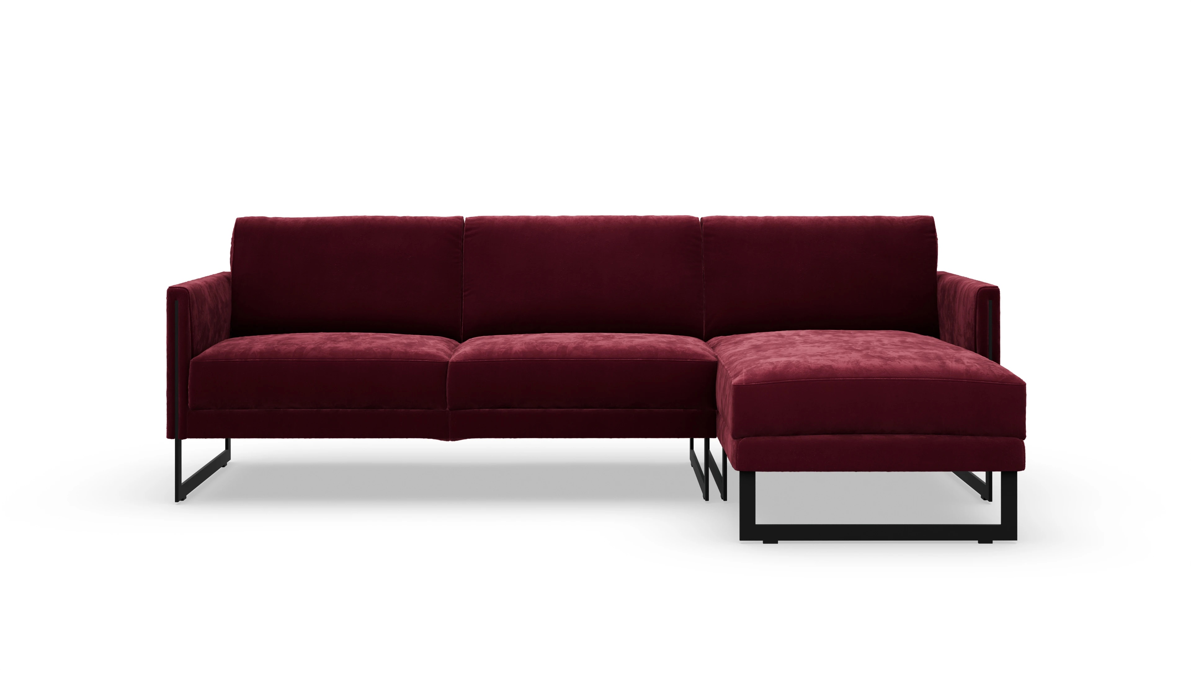 Designer-Sofa Nebbia in Samt Ansicht des Produktes Nebbia in Samt rot
