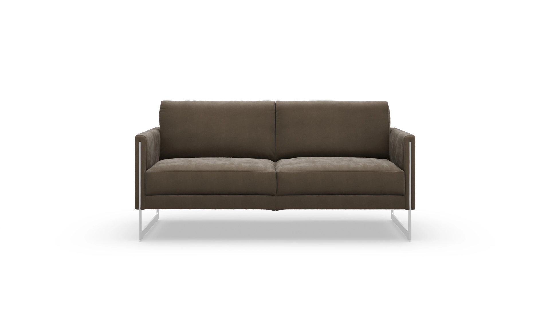 Designer-Sofa Nebbia in Samt Ansicht des Produktes Nebbia 2-Sitzer in Samt braun