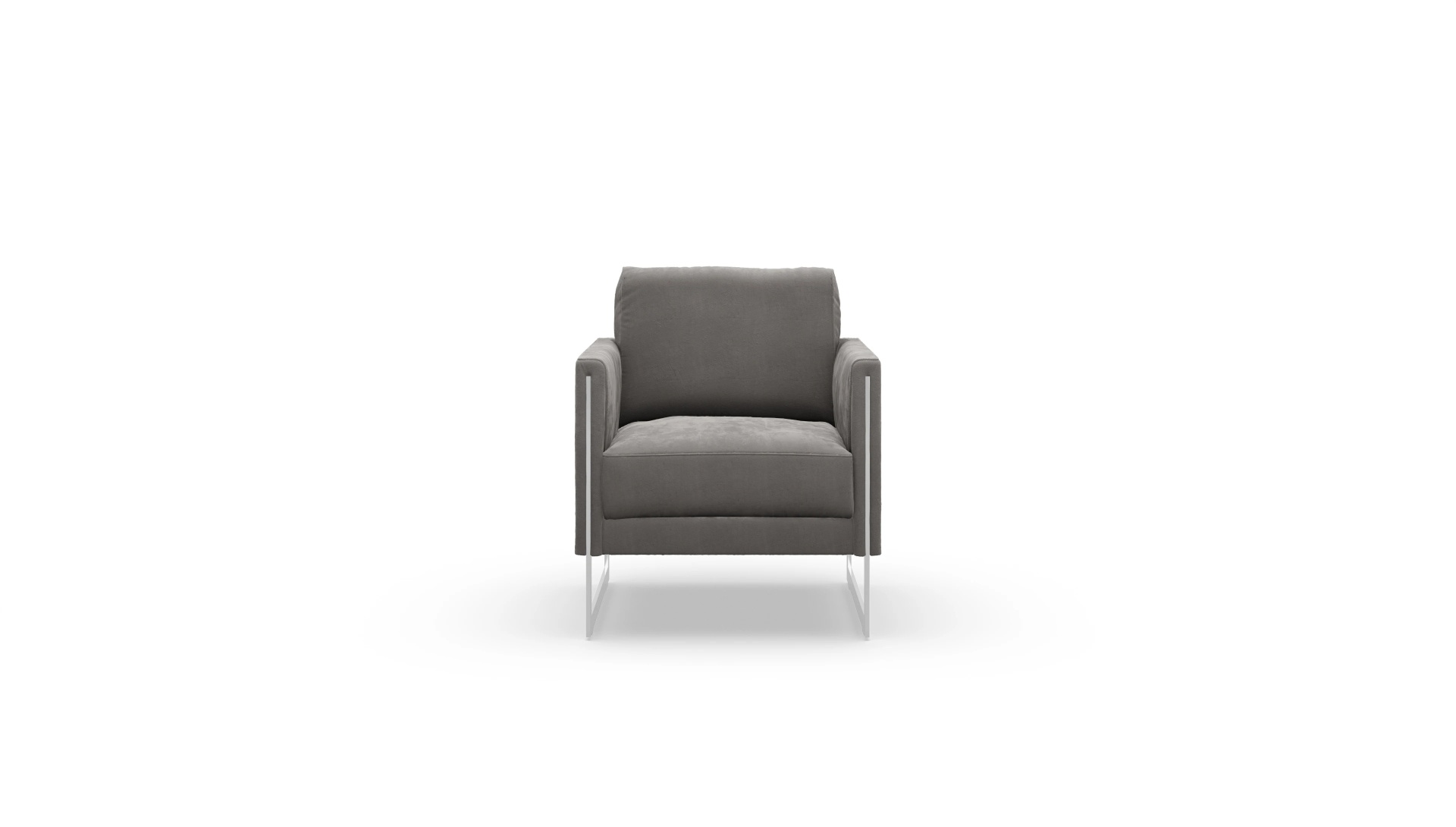 Designer-Sessel Nebbia in Samt Ansicht des Produktes Nebbia Sessel in Samt grau