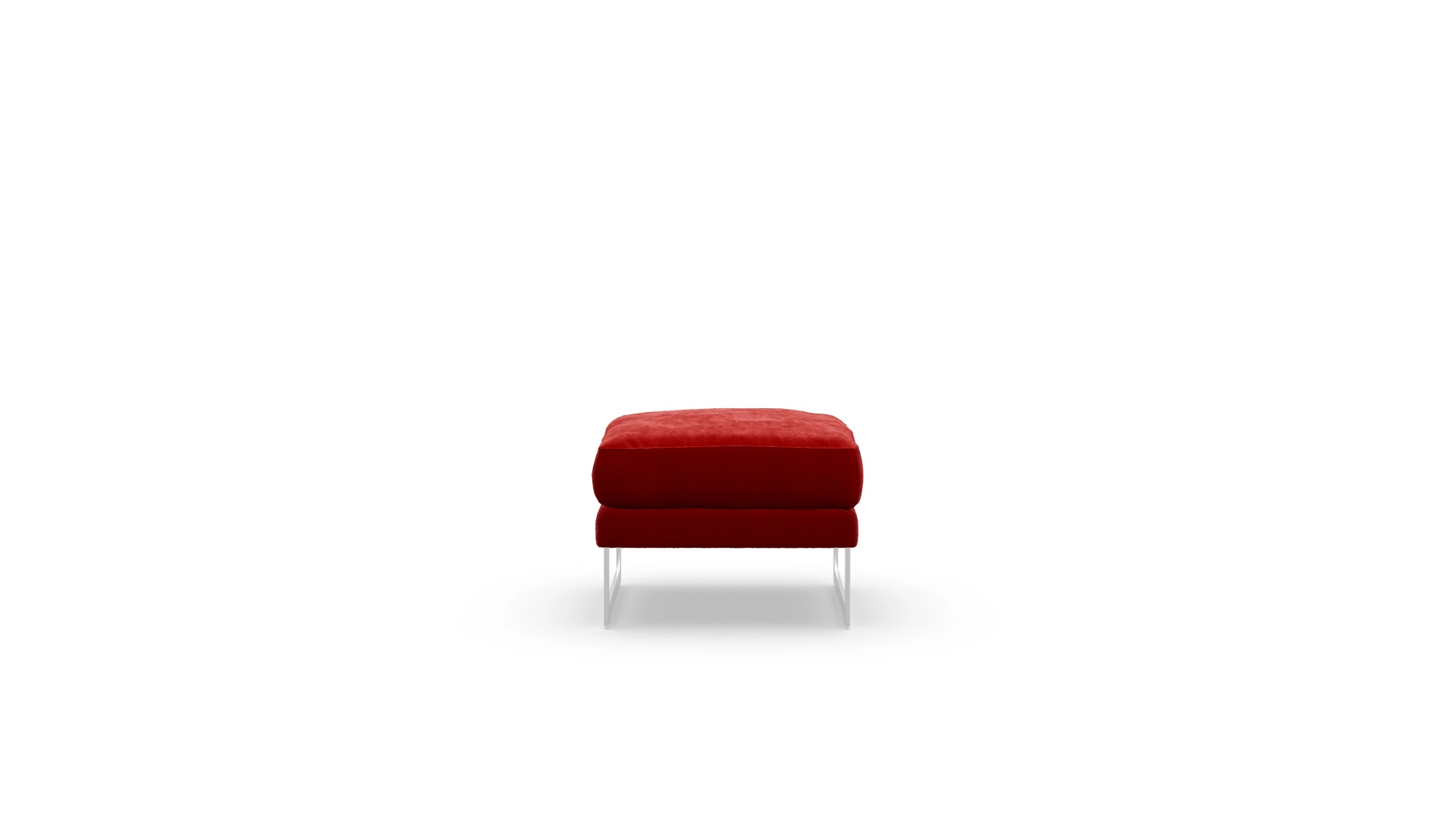 Designer-Hocker Nebbia in Samt Ansicht des Produktes Nebbia Hocker in Samt rot