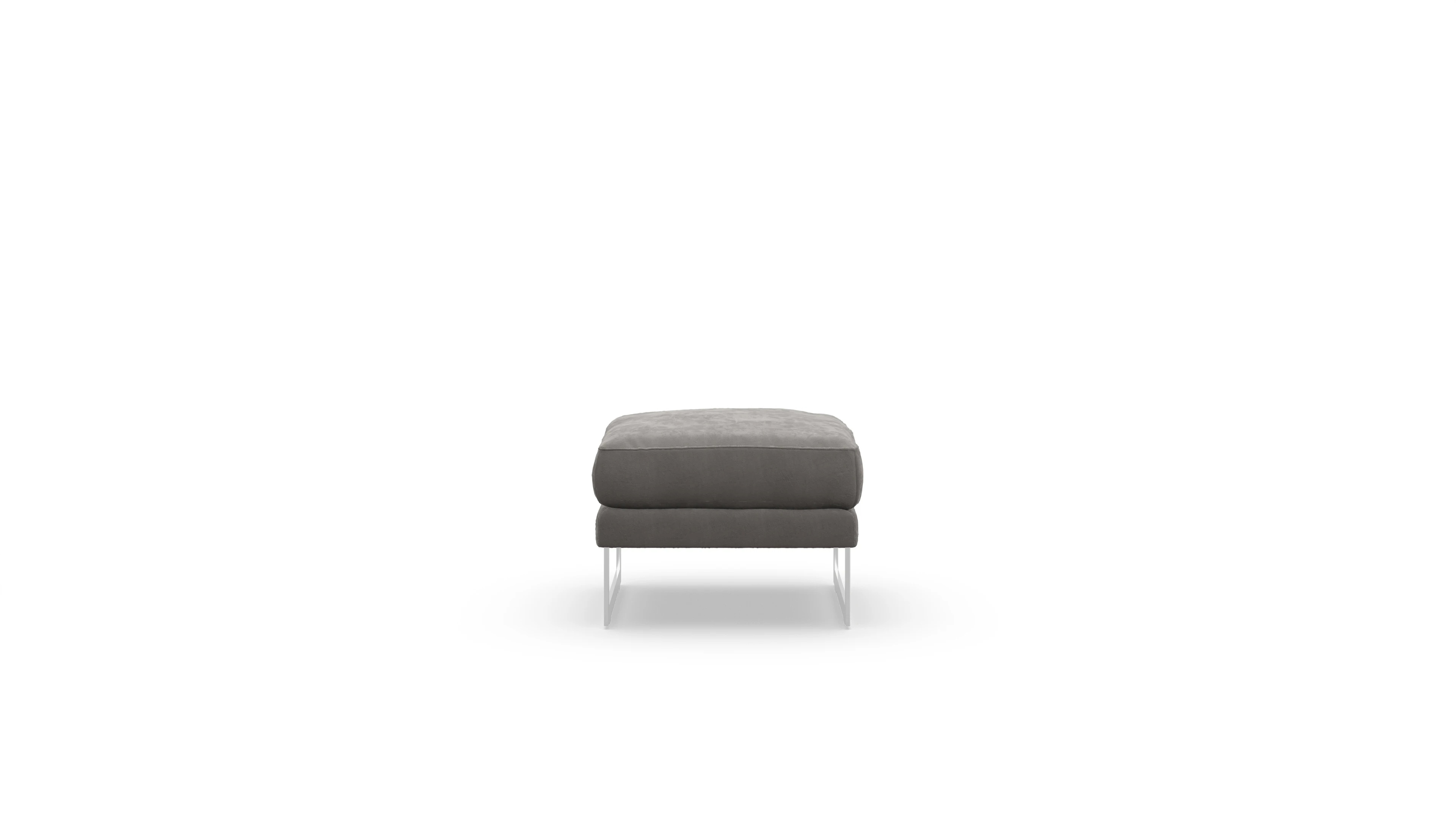 Designer-Hocker Nebbia in Samt Ansicht des Produktes Nebbia Hocker in Samt grau