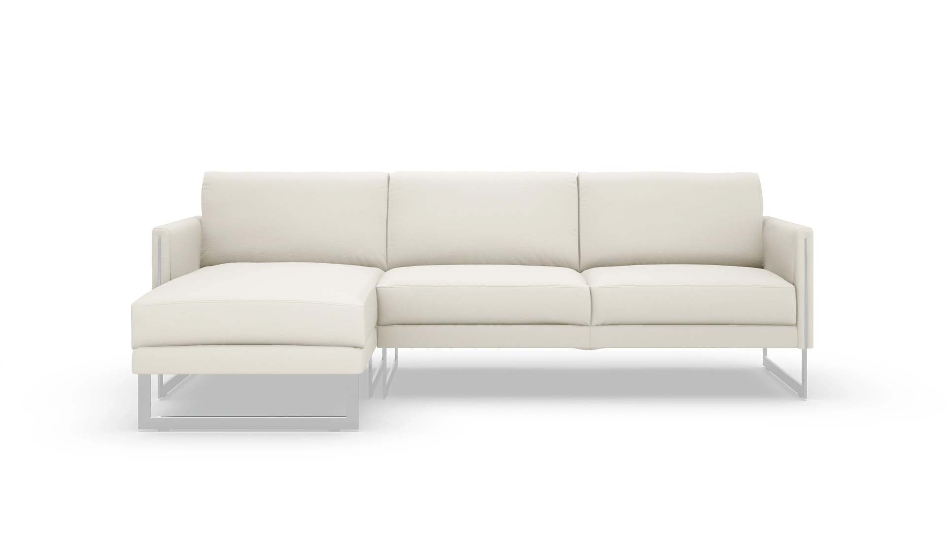 Ansicht des Produktes Nebbia Sofa mit Rec links in Leder weiß