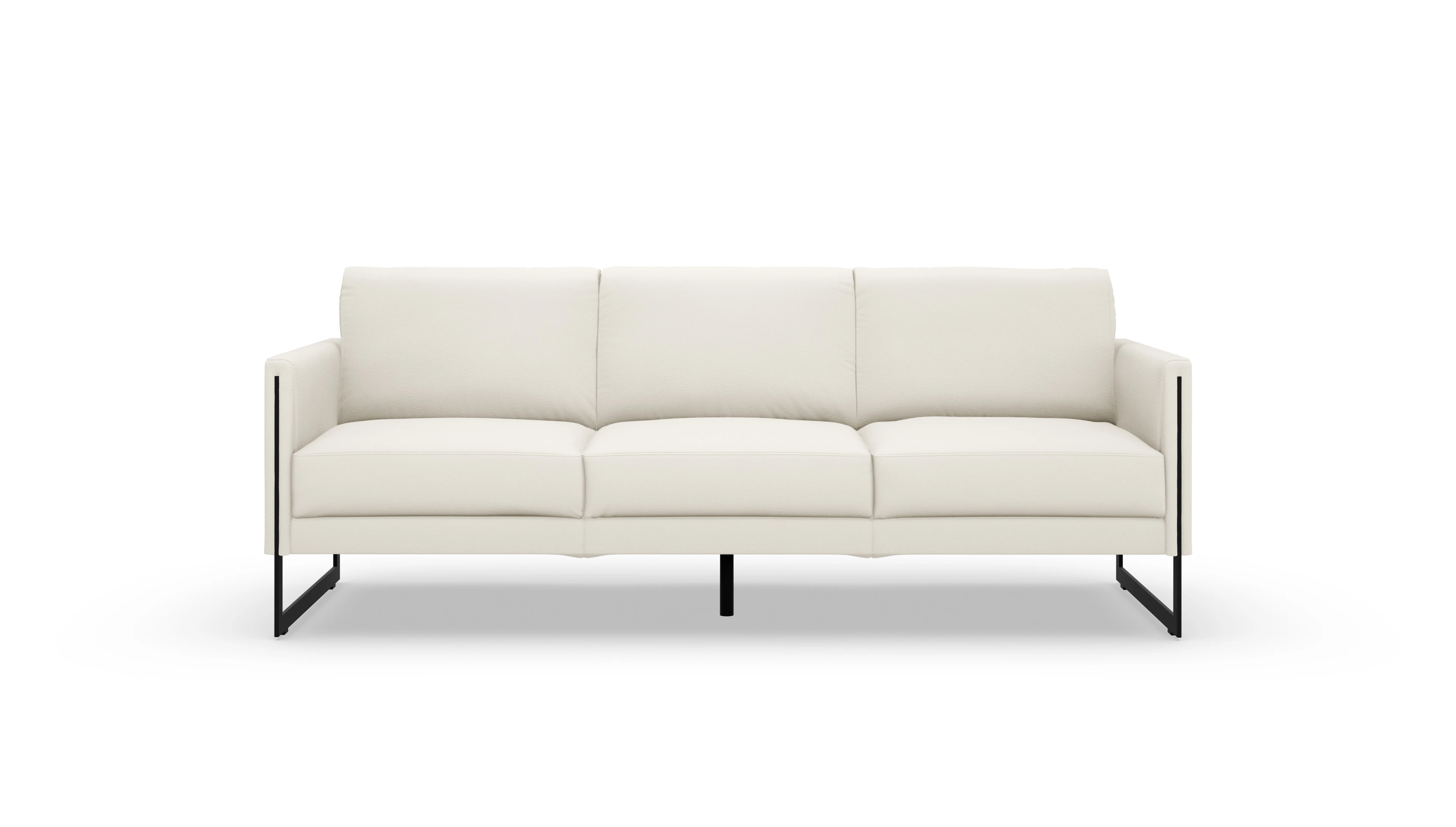 Designer-Sofa Nebbia Ansicht des Produktes Nebbia 3-Sitzer in Leder weiß