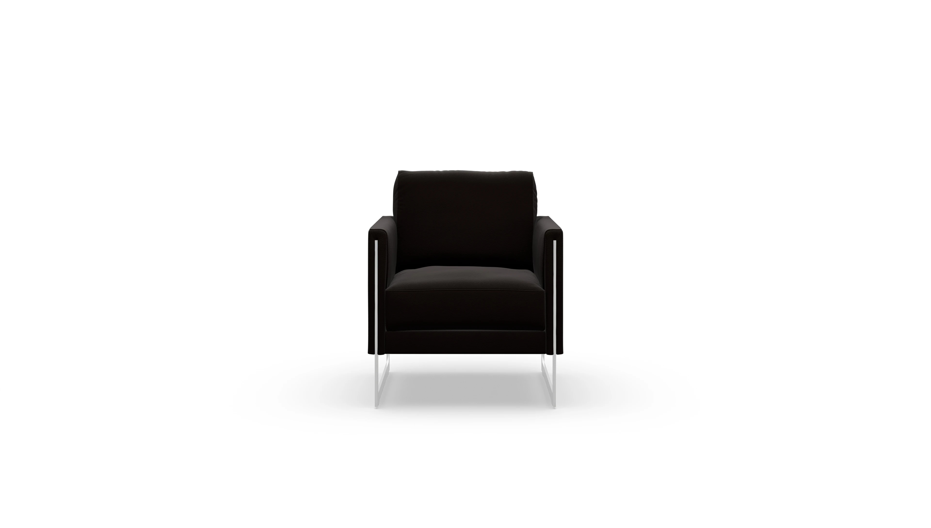 Designer-Sessel Nebbia Ansicht des Produktes Nebbia Sessel in Leder braun