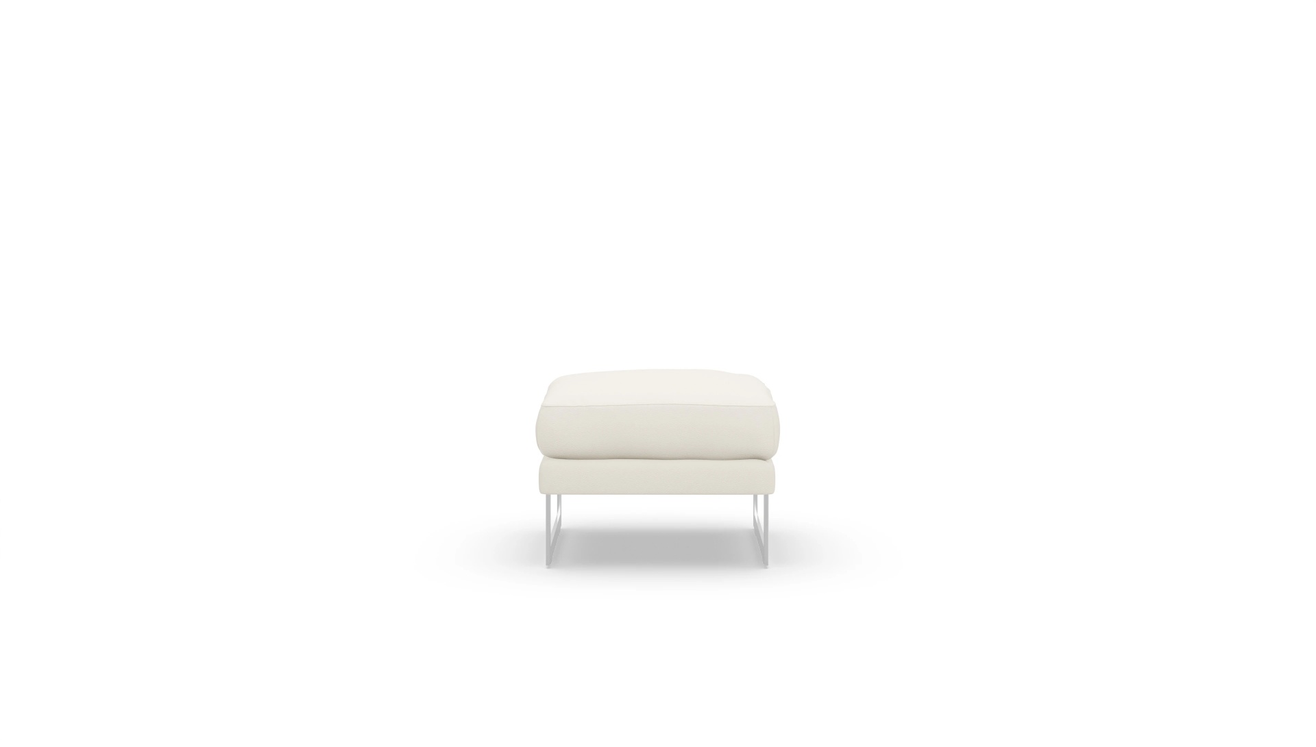 Designer-Hocker Nebbia Ansicht des Produktes Nebbia Hocker in Leder weiß