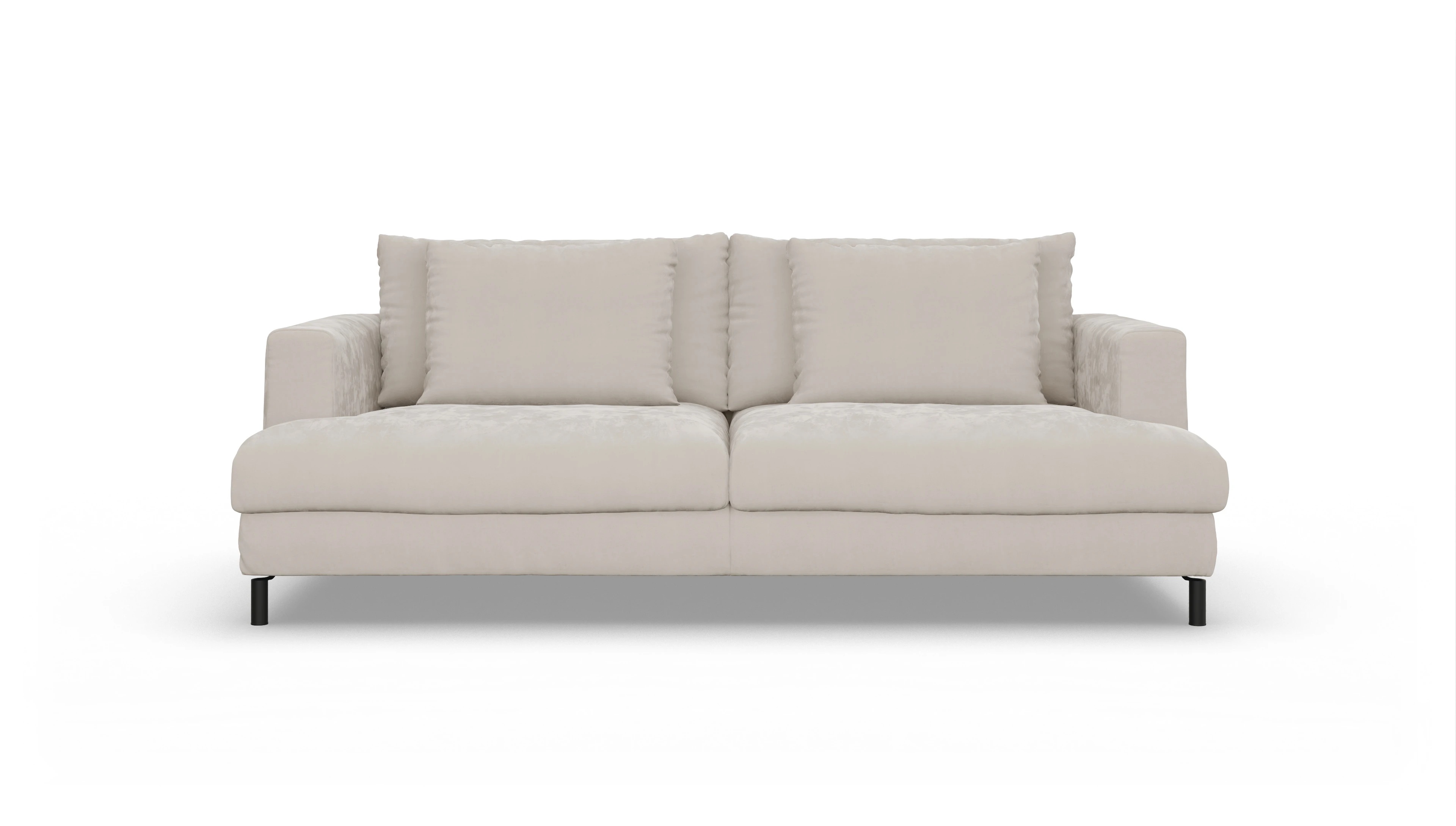 Sofa Faro in Stoff Ansicht des Produktes Faro 3-Sitzer in Samt weiß