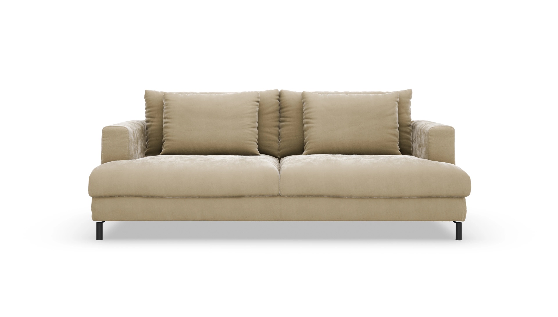 Sofa Faro in Stoff Ansicht des Produktes Faro 3-Sitzer in Samt weiß